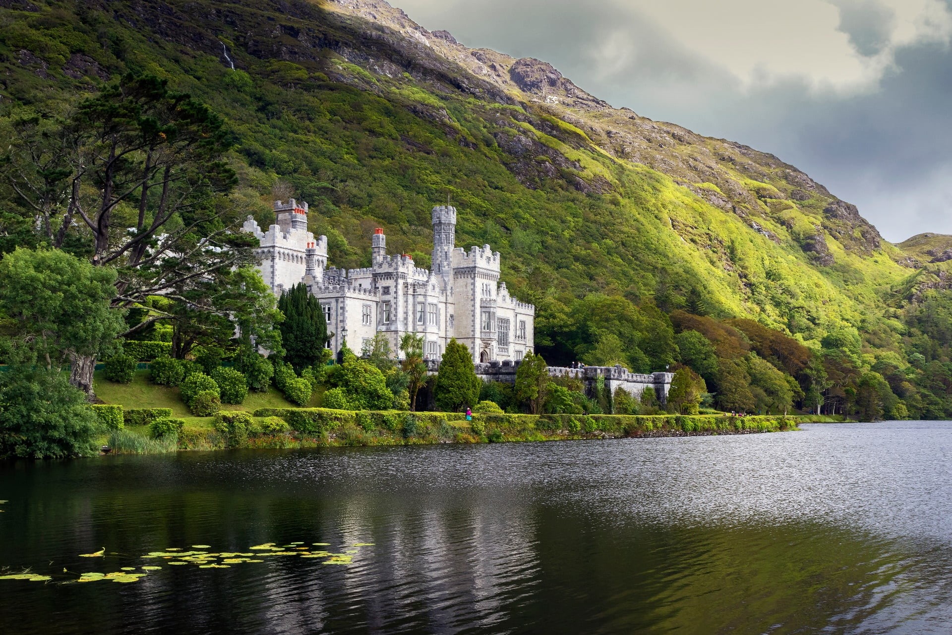 1080P, water, lake, Abbey, nature, Ireland, HD Wallpaper