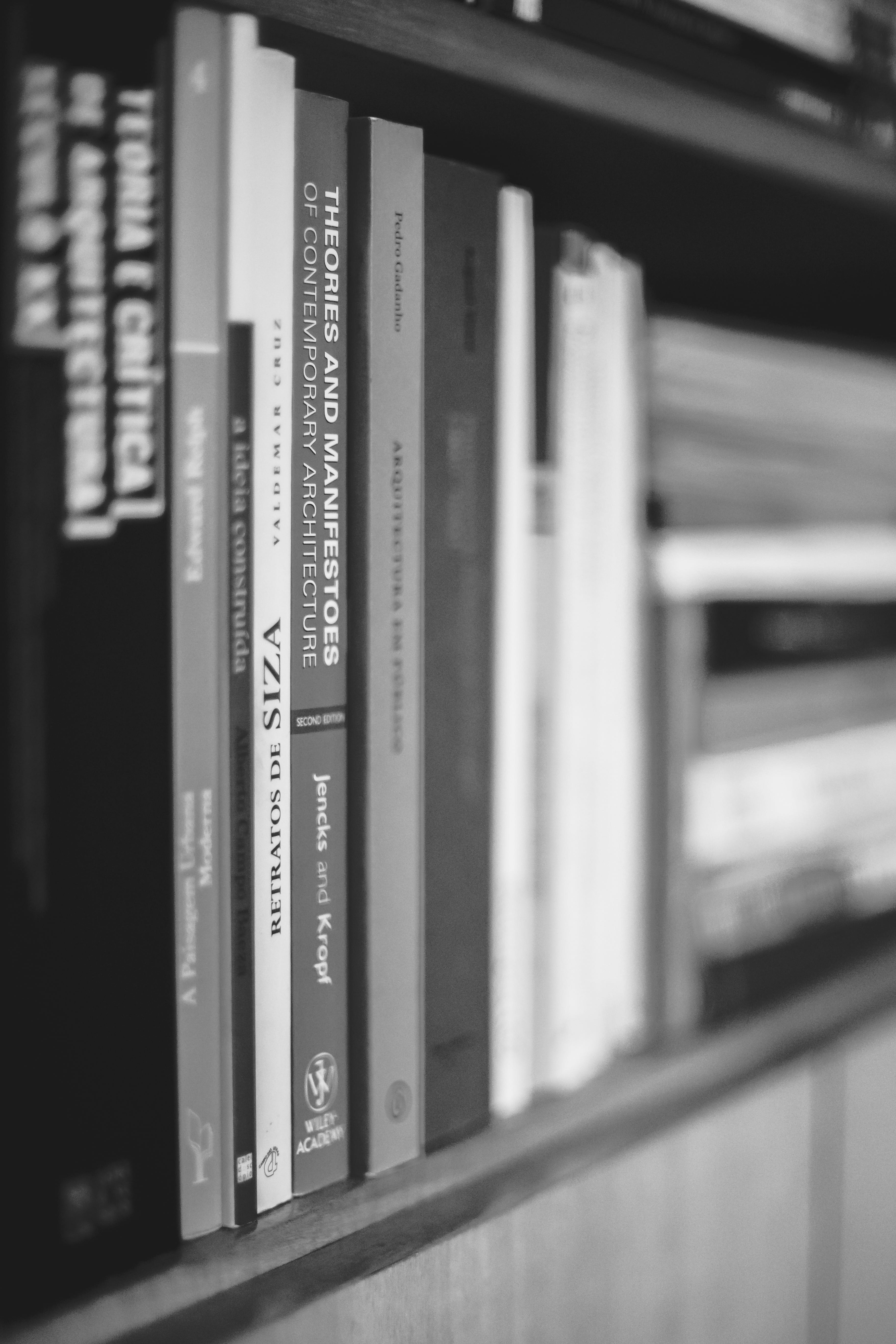 equipment, still life, day, blur, library, communication, learning, focus, western script, black-and-white, university, shelf, publication, bookshelf, white, Phone HD Wallpaper