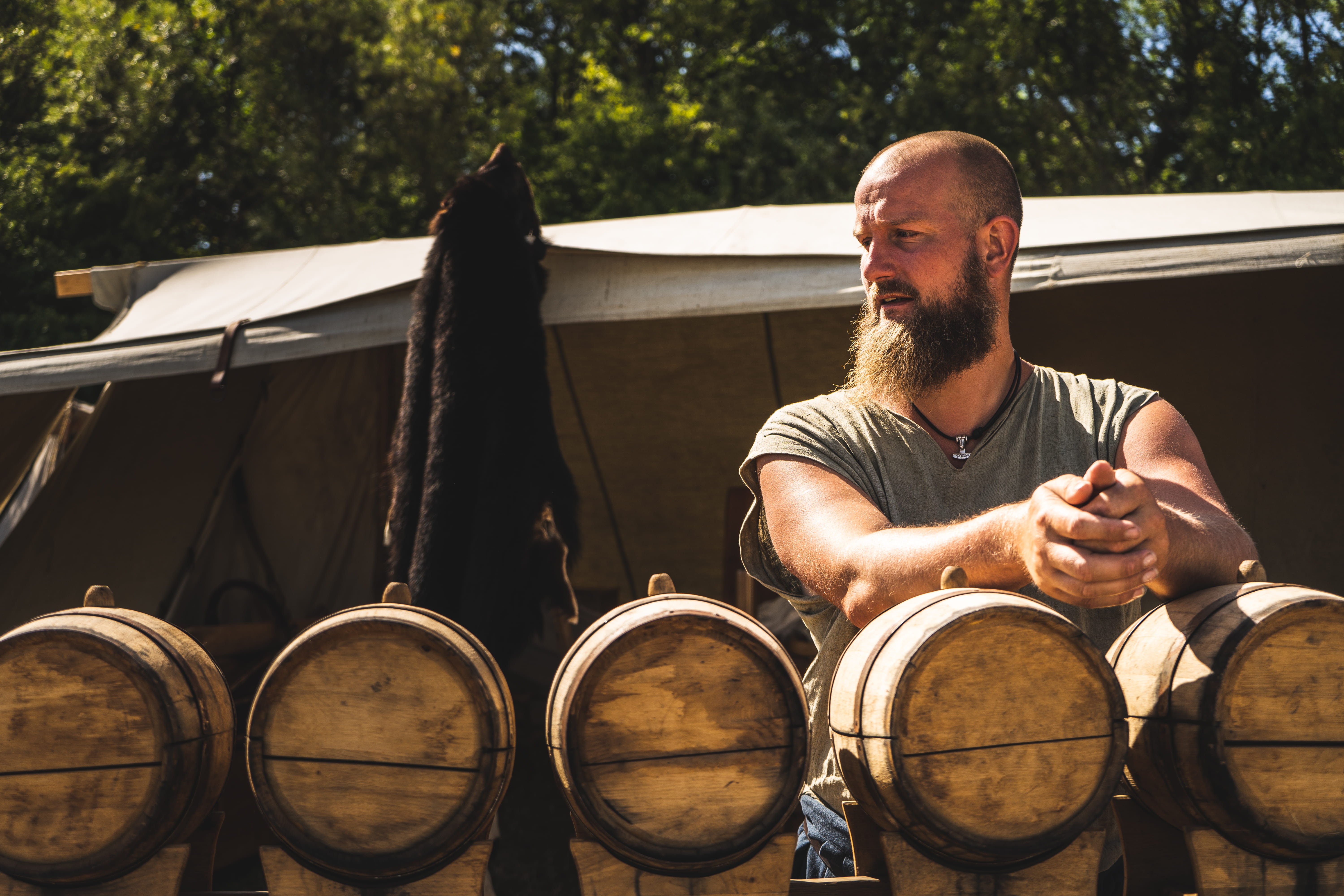 wood, wine, distillery, drum, keg, leisure activity, nature, beard, oak, males, sitting, outdoors, adult, men, lifestyles, mid adult, container, mid adult men, HD Wallpaper
