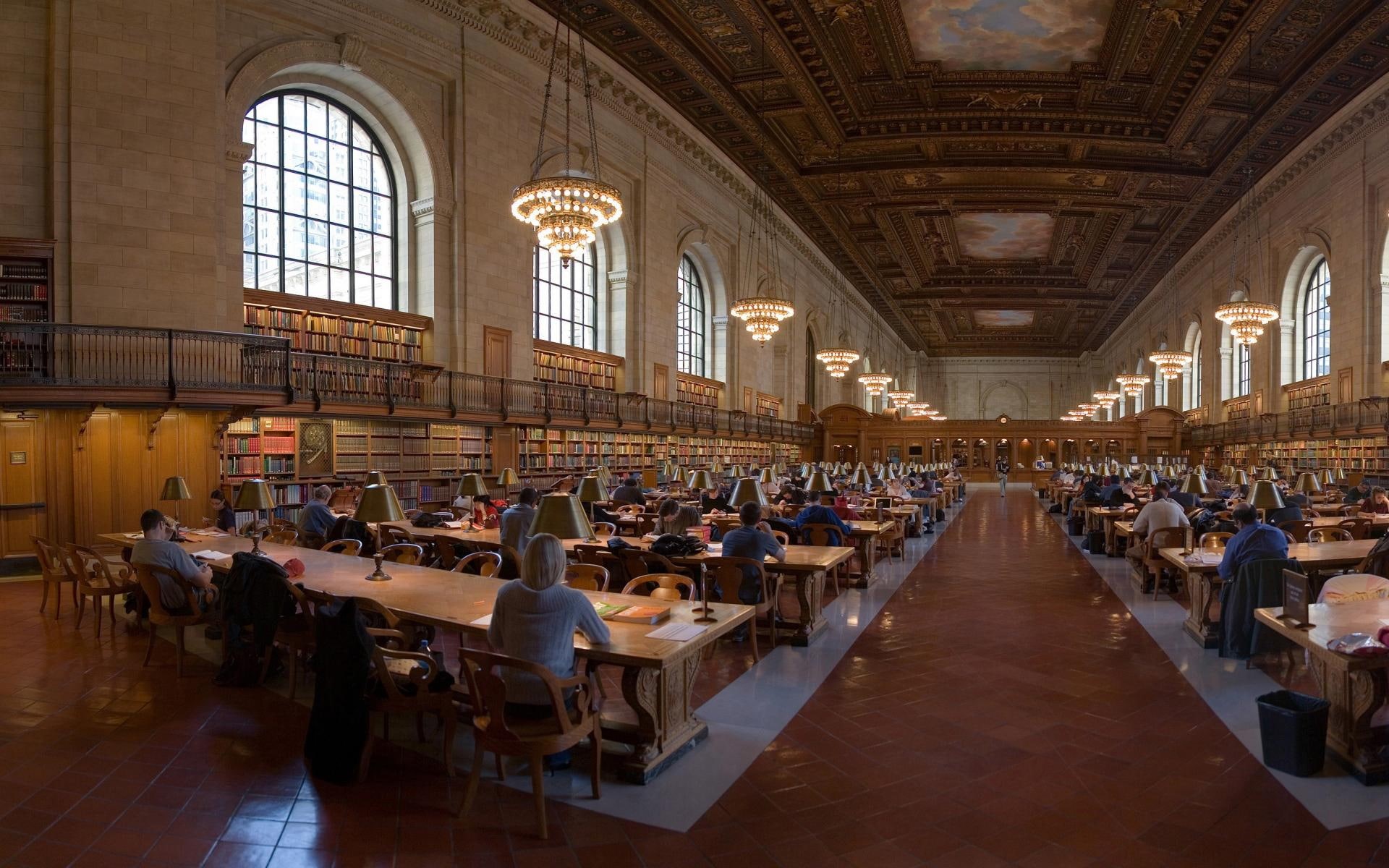 library, picture, college, design, architecture, 1080P, university, people, students, school, hdr, high, quality, interior, HD Wallpaper