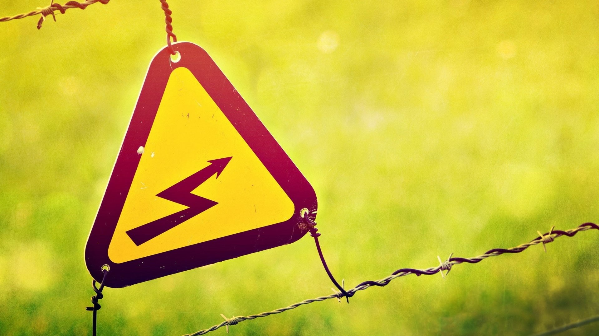 road, metal, nature, warning sign, barbed wire, road sign, communication, road warning sign, security, no people, safety, protection, fence, sign, outdoors, HD Wallpaper