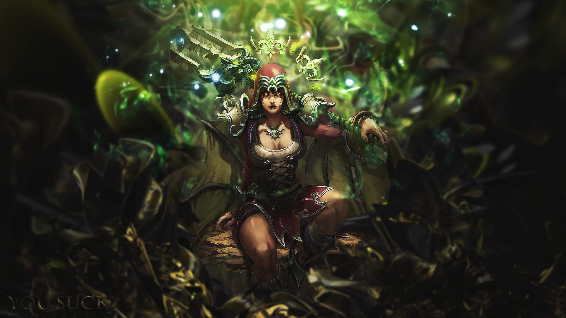 leisure activity, representation, land, 1080P, smite isis, costume, outdoors, people, disguise, adult, plant part, art and craft, green color, portrait, HD Wallpaper