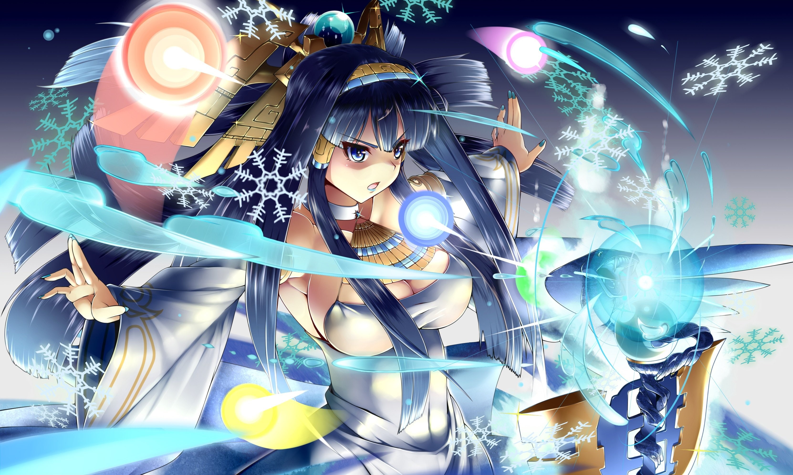 gen 039 ei, eyes, dragons, hasha, hair, blue, puzzle, kagiyama, p d, isis, 2K, HD Wallpaper