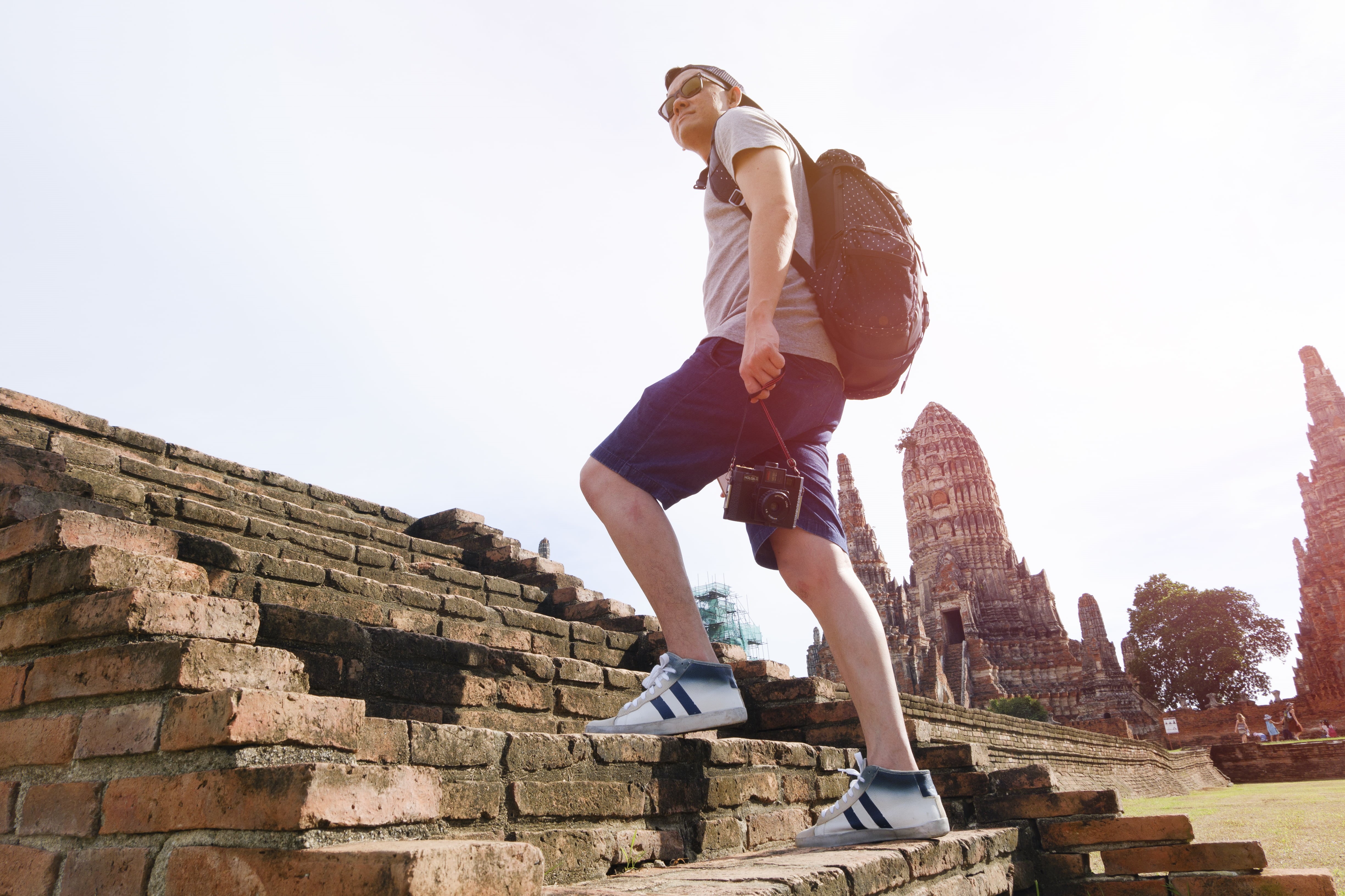 people, motion, built structure, man, sky, architecture, day, building, nature, outdoor, teenager, history, sunny, one person, lifestyles, travel, 4K, HD Wallpaper