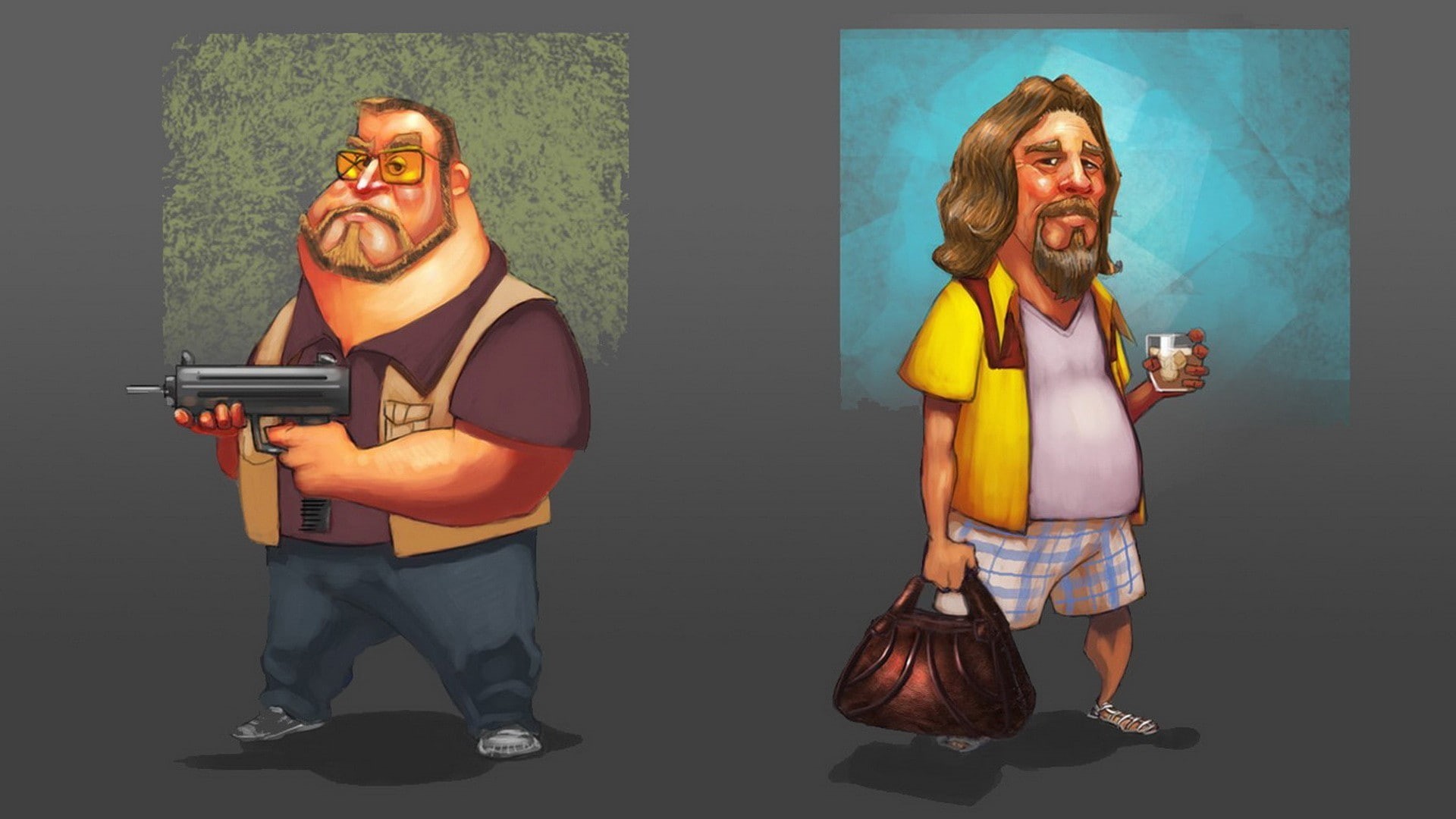 The Big Lebowski, 1080P, The Dude, uzi, Walter Sobchak, movies, HD Wallpaper