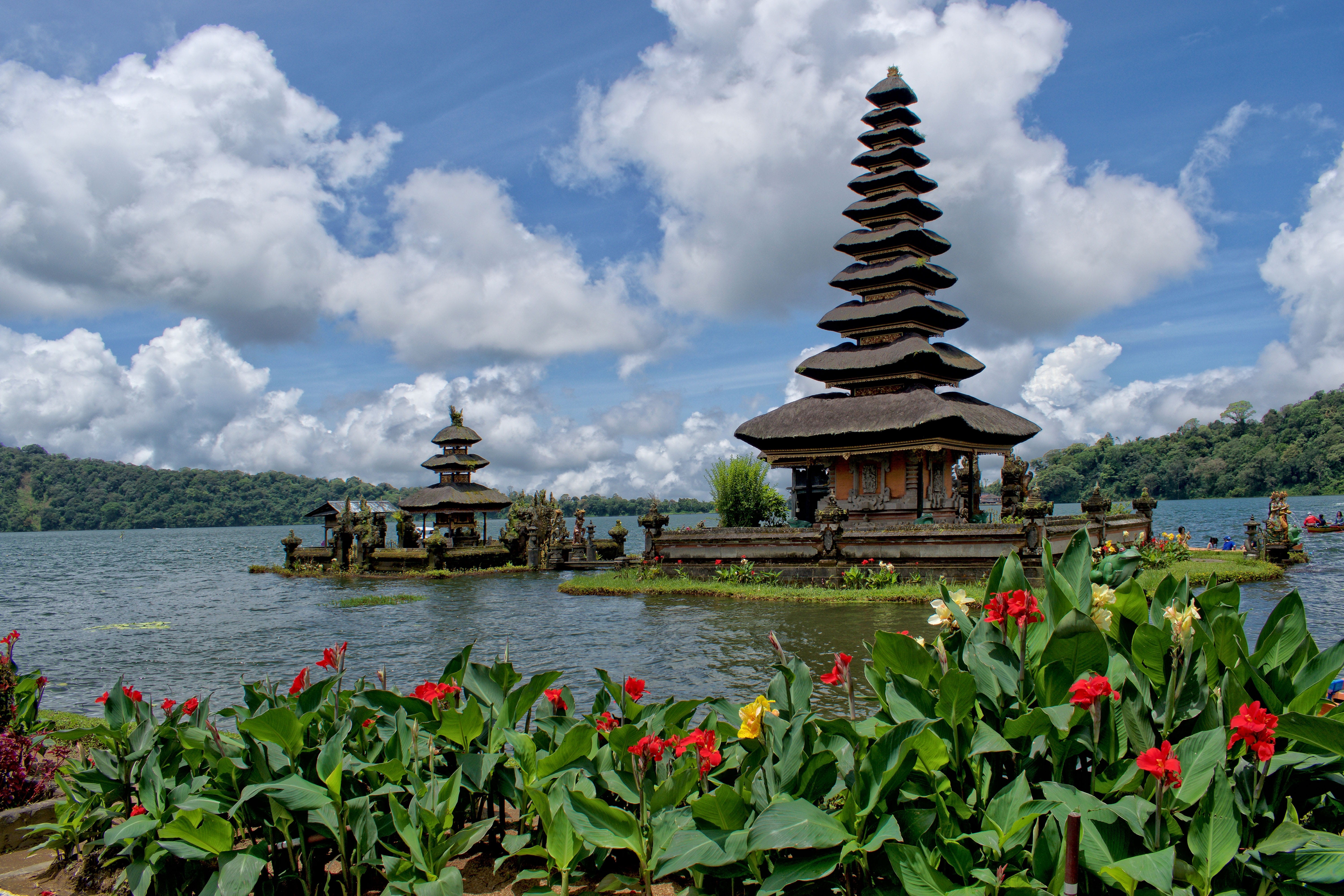 cloud - sky, spirituality, beratan, temple, bali, sky, architecture, building exterior, indonesia, outdoors, plant, nature, built structure, building, no people, HD Wallpaper