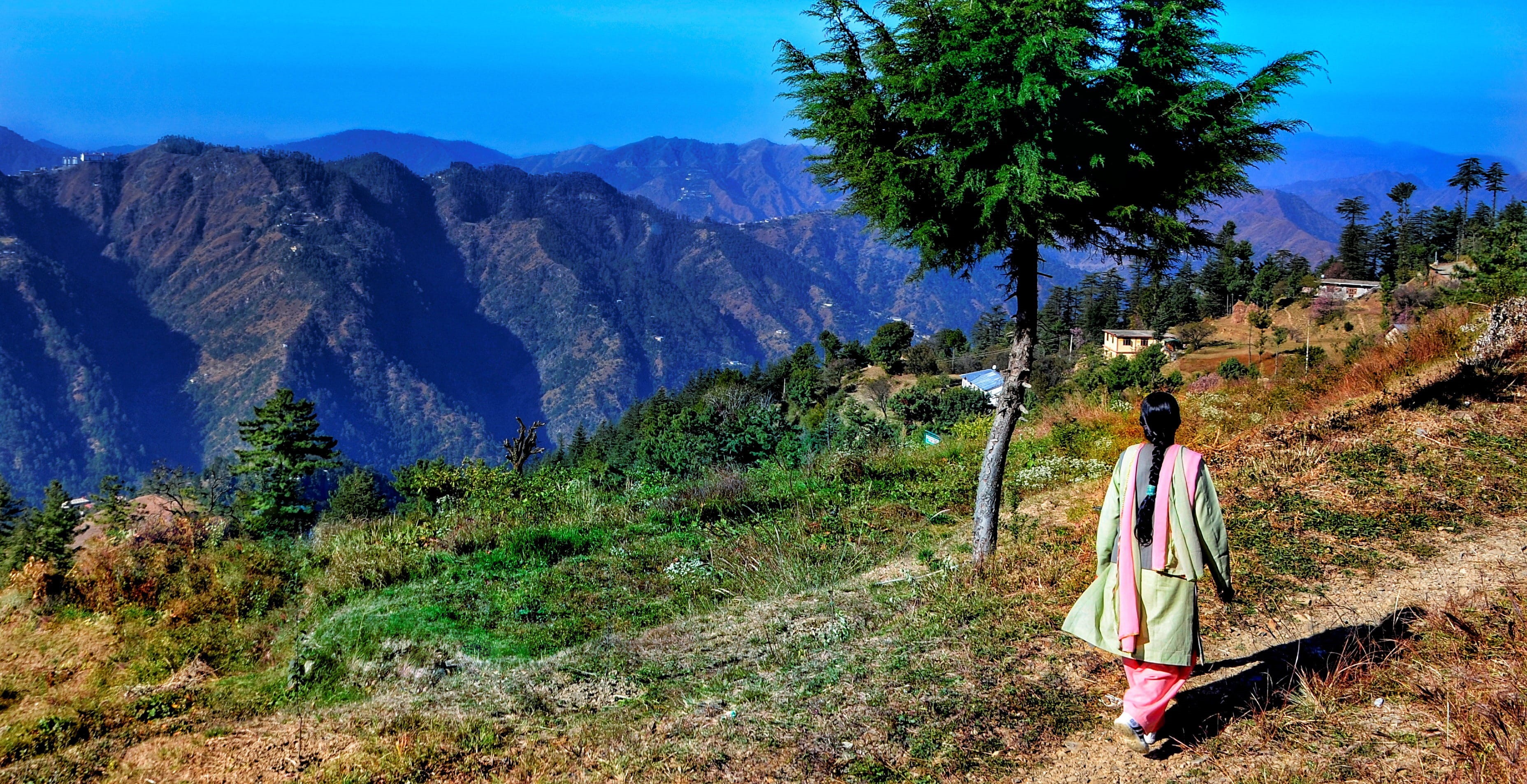 panorama, panoramic, nature, leisure activity, women, land, scenics - nature, one person, scenic, woman, 2K, outdoors, lifestyles, sikh, landscape, travel, HD Wallpaper