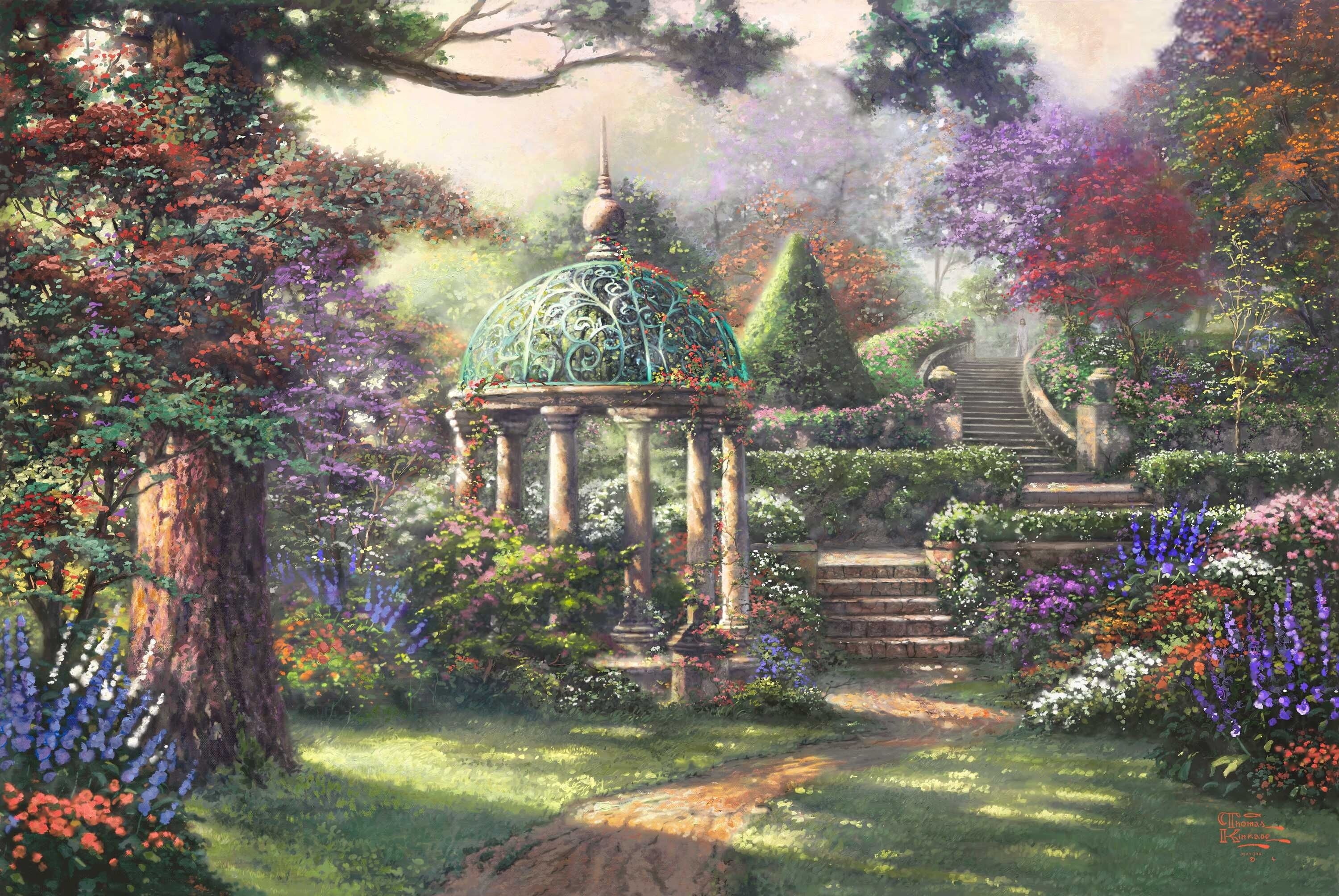 day, nature, travel destinations, flowers, growth, landscape, park, cultures, surrounded, old-fashioned, building, history, painting, formal Garden, outdoors, HD Wallpaper
