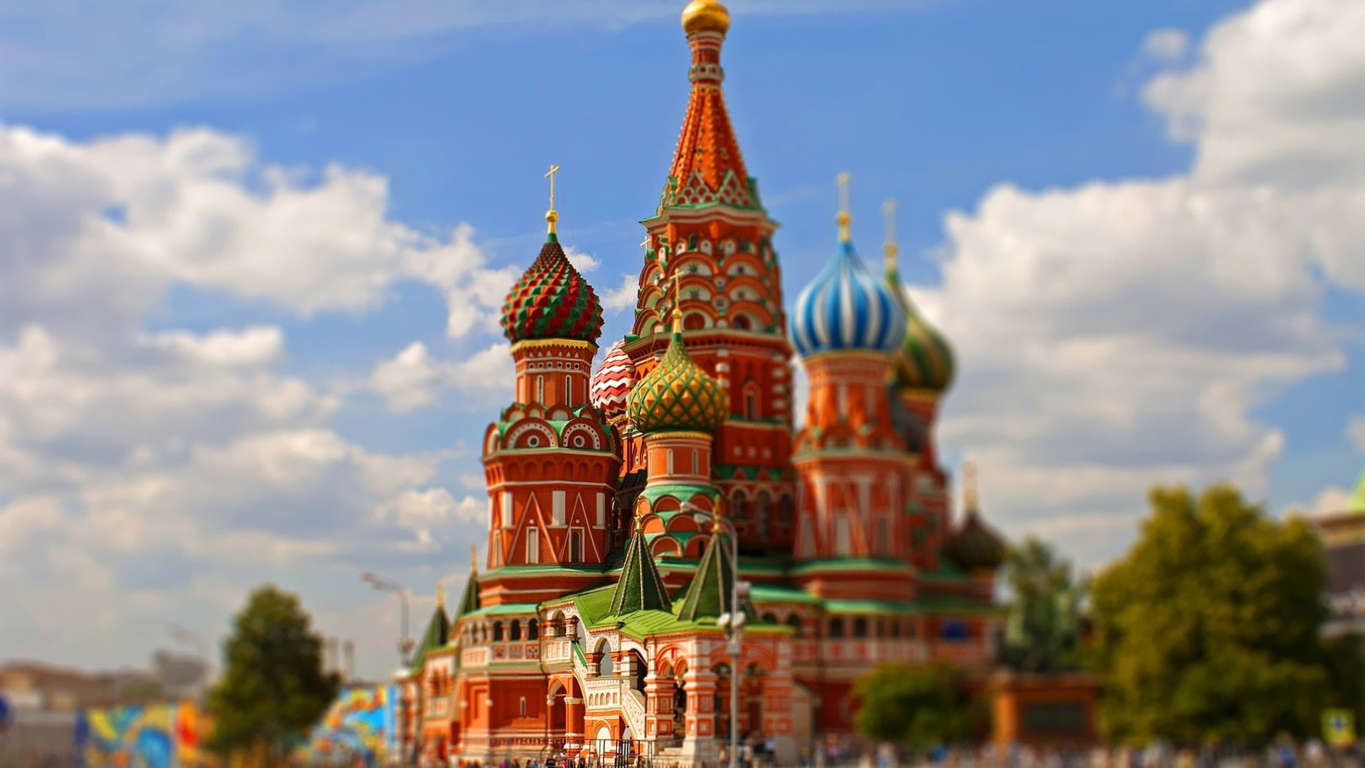 1080P, Russia, tilt shift, Moscow, cathedral, building, Saint Basils Cathedral, architecture, HD Wallpaper