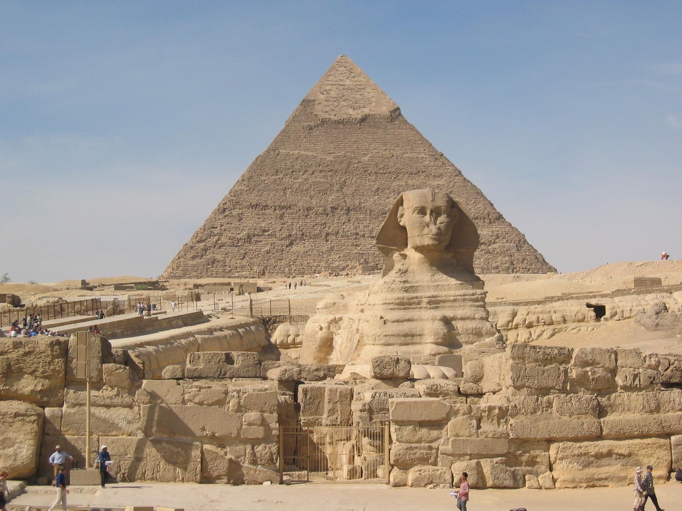 giza, north Africa, tomb, holiday, travel, luxor - Thebes, human representation, stone material, outdoors, representation, sky, great Pyramid, pyramid Shape, HD Wallpaper