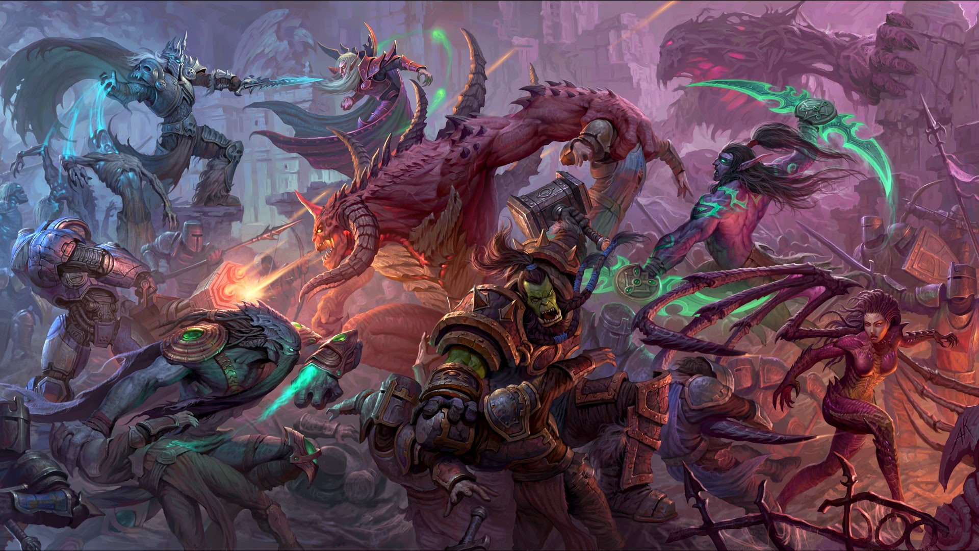 1080P, Illidan Stormrage  Thrall  zeratul  heroes of the storm  Kaelthas  battle  Kerrigan  Lich King  Tychus Findlay, HD Wallpaper