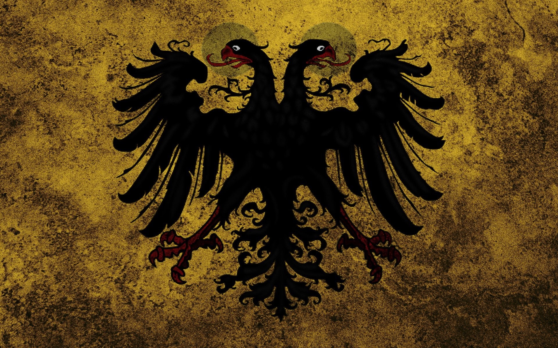 Flags Of The Holy Roman Empire, day, architecture, nature, no people, wall - building feature, human representation, yellow, wall, representation, indoors, HD Wallpaper