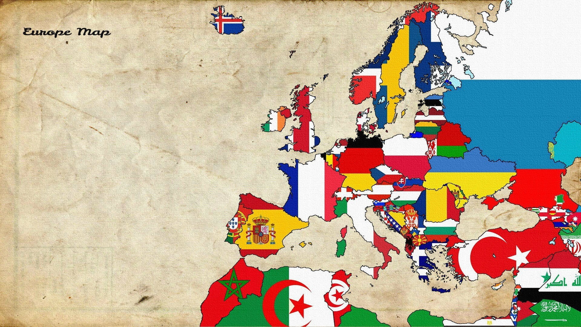 mural, wall, building exterior, day, no people, textured, 1080P, flags, flag, outdoors, wall - building feature, poster, art and craft, paper, Europe, HD Wallpaper