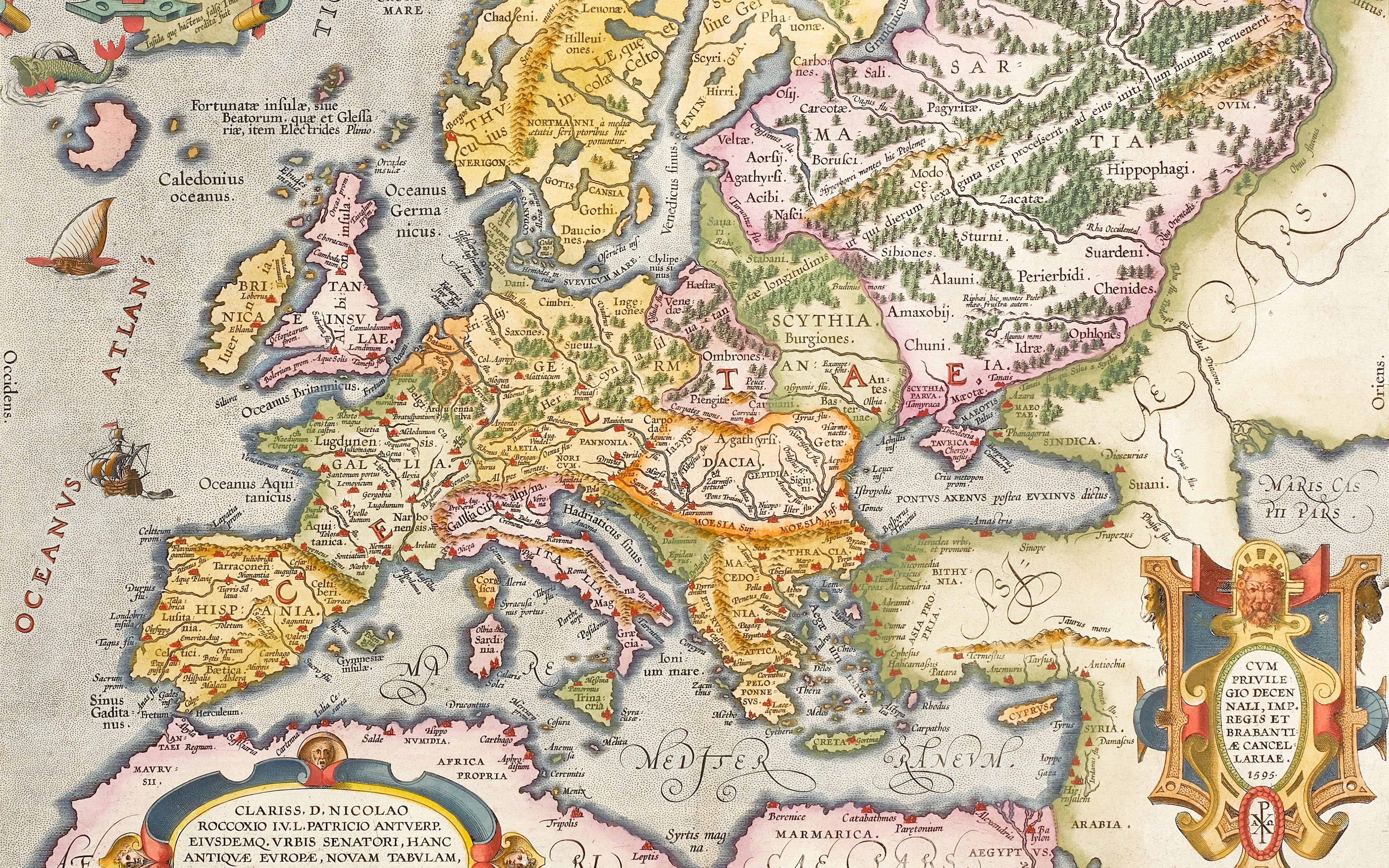 old maps, Antwerp 1603, Antwerp, Abraham Ortelius, 4K, 1603, Europe, Hand coloured engraved map, ancient Europe, Abraham Ortelli, HD Wallpaper