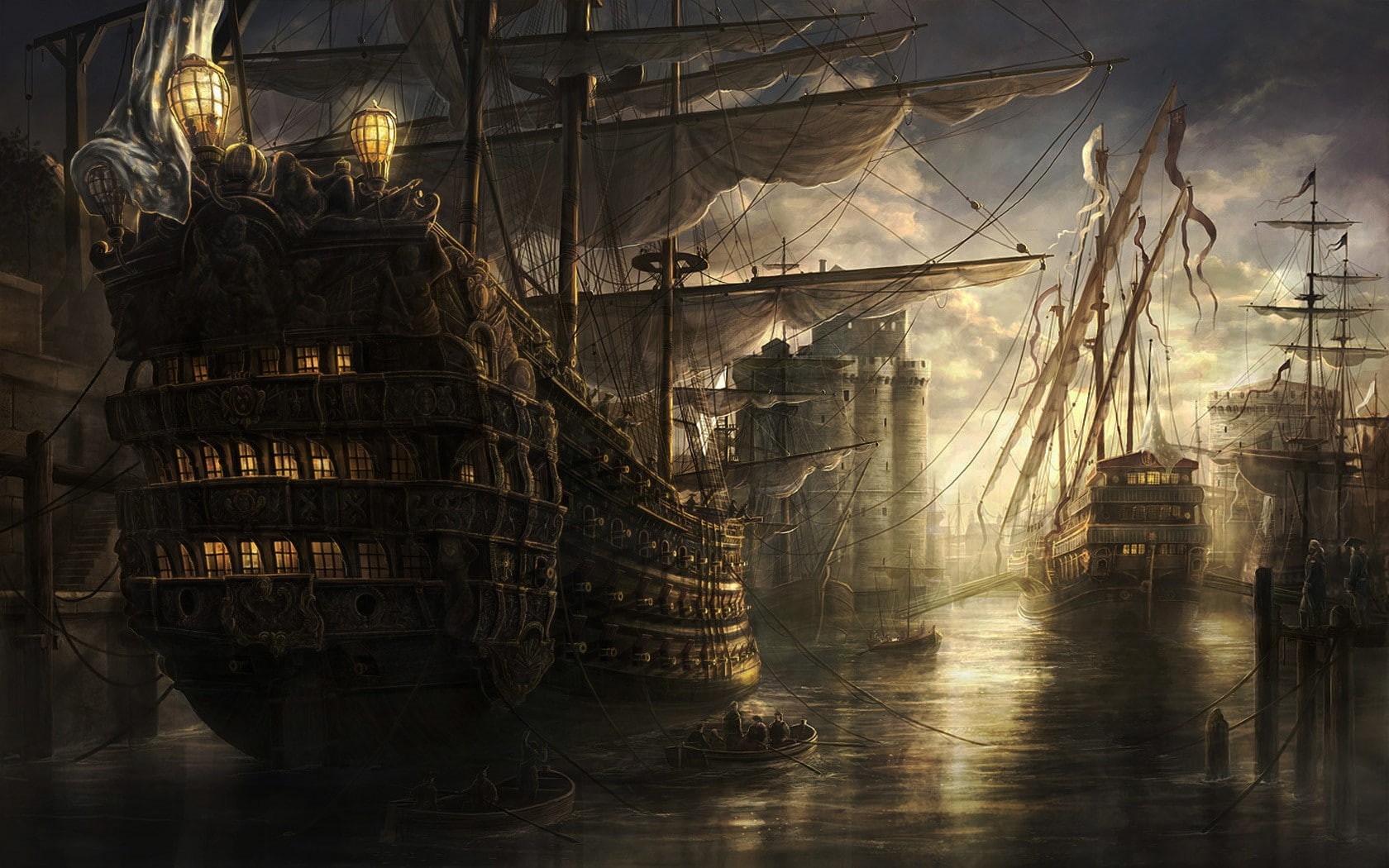 Empire: Total War, day, old ship, nautical vessel, indoors, waterfront, building, nature, sunlight, development, built structure, water, ship, transportation, HD Wallpaper