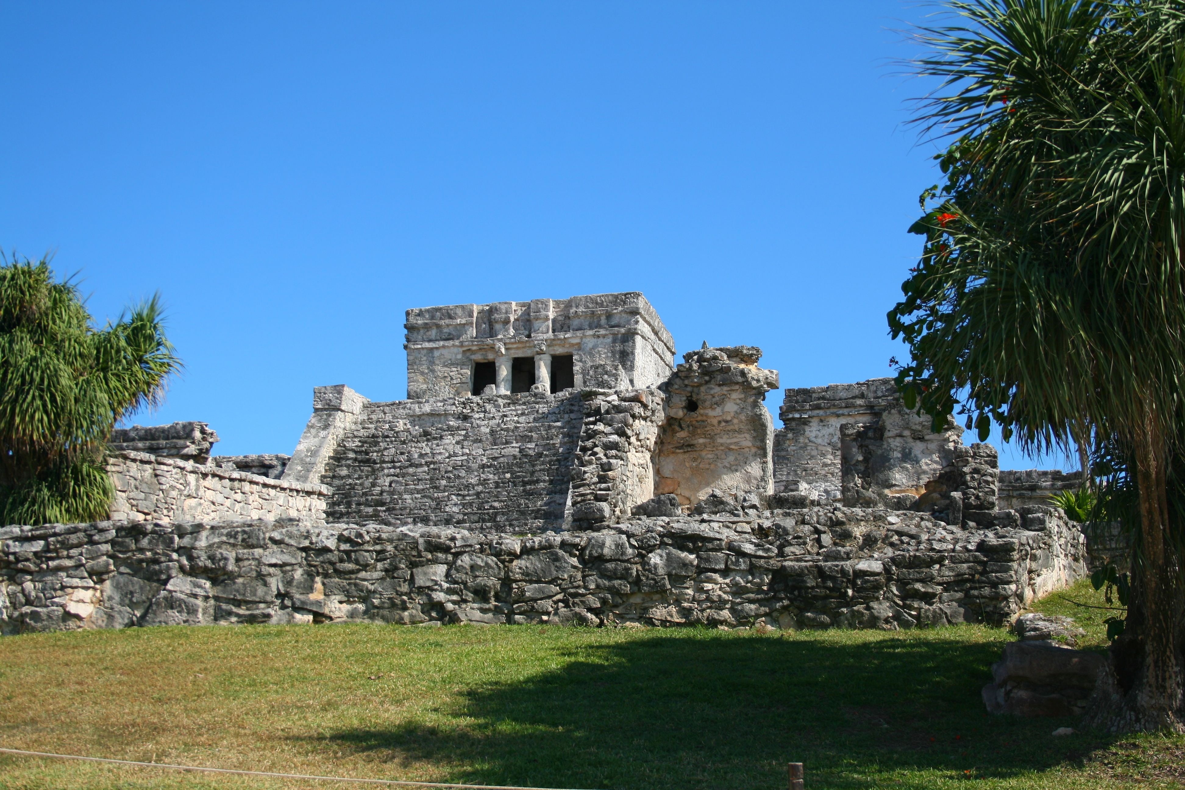 nature, architecture, blue, ancient civilization, plant, old building, mexico, sky, significantly, old, mayan culture, archaeology, the past, no people, HD Wallpaper