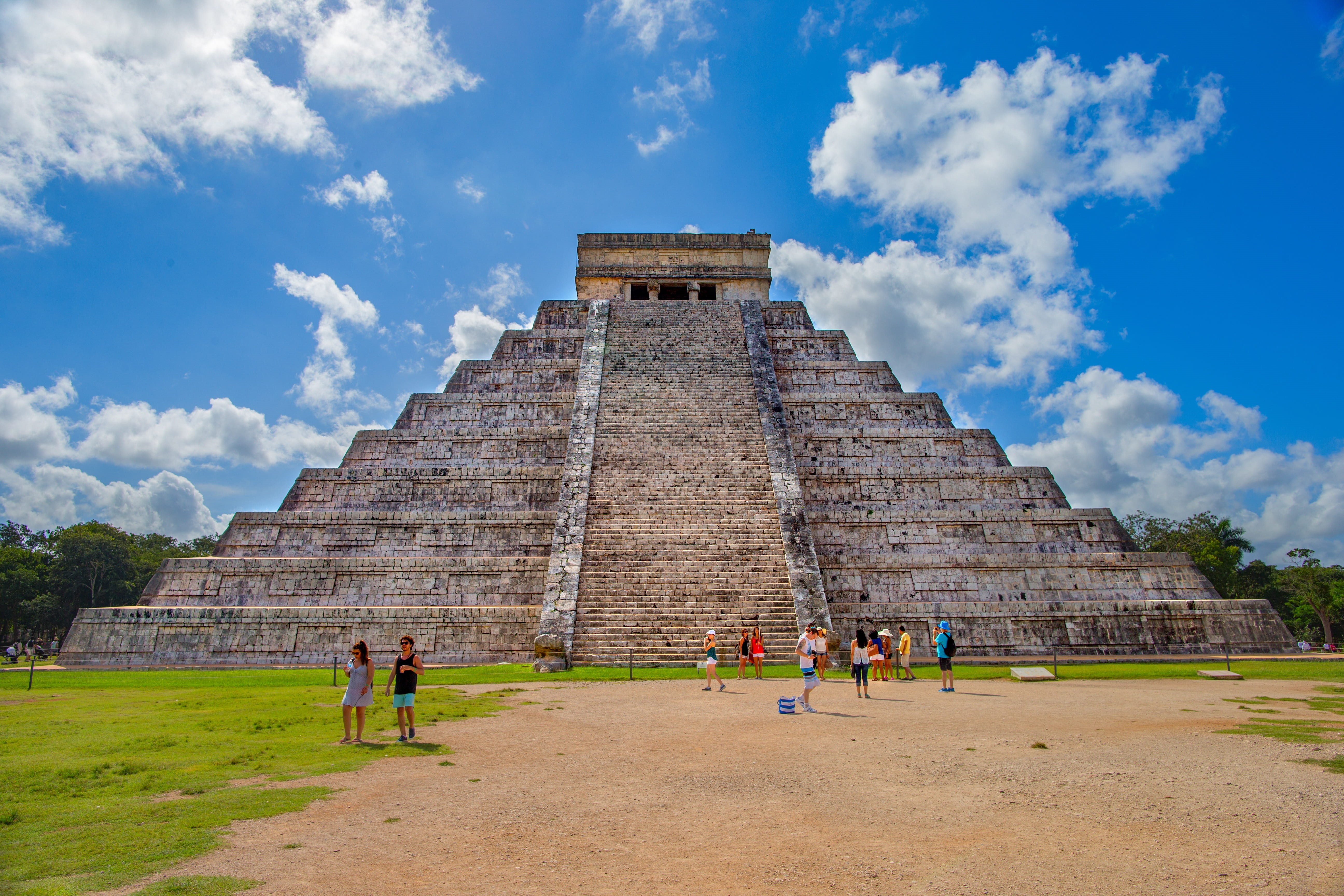 the abandoned, religion, 5K, place of worship, the ruins of the, outdoors, chichen itza, kukulcan, architecture, travel, history, sky, pyramid, ancient civilization, HD Wallpaper