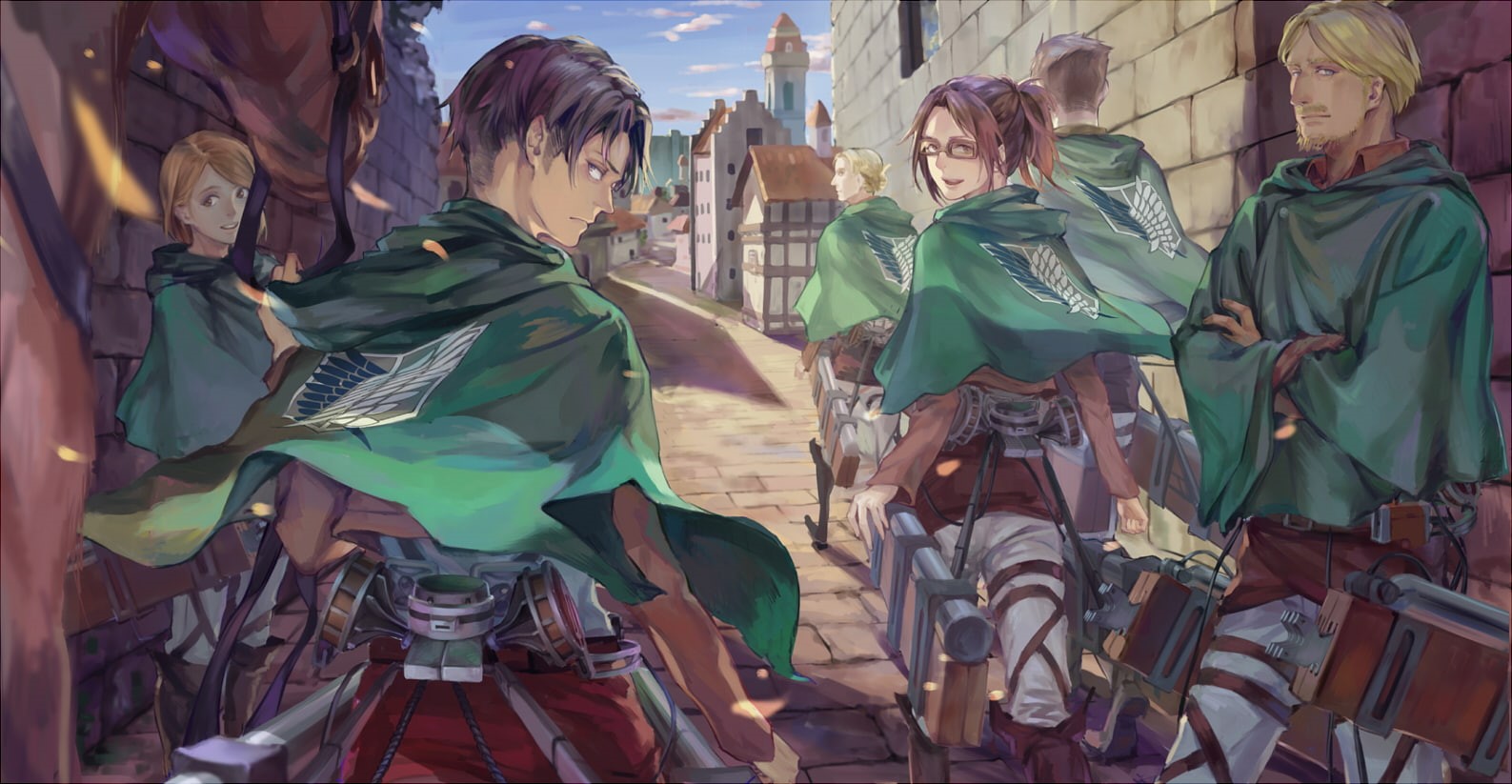 Anime, Eld Jinn, Oluo Bozado, Levi Ackerman, Hange Zoë, 720P, Petra Ral, Gunther Schultz, Attack On Titan, HD Wallpaper