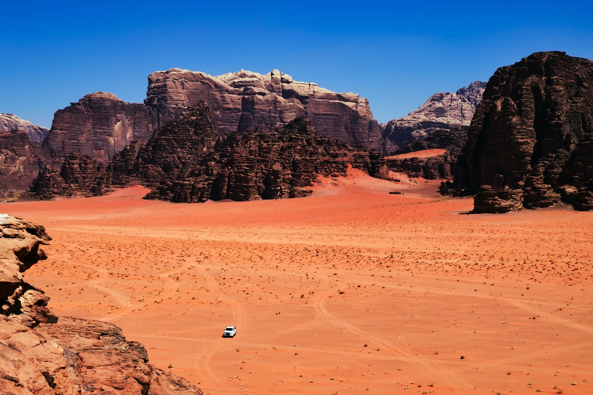 mountains, travel destinations, geology, sky, pickup truck, no people, non-urban scene, mountain range, solid, country, barren, rock, hot, desert, landscape, HD Wallpaper