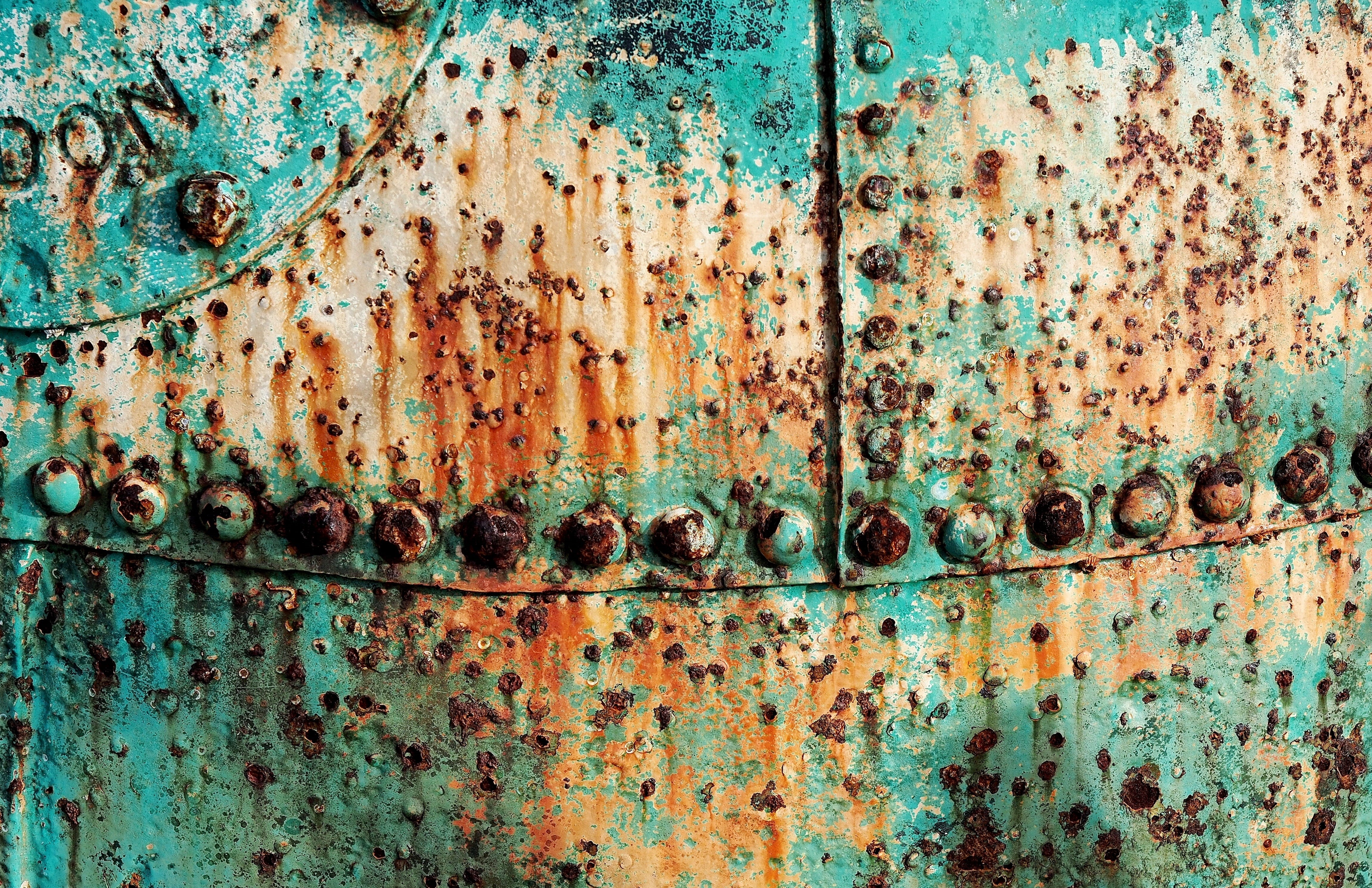 door, textured, rusted, backgrounds, obsolete, run-down, rivet, corrosion, no people, patina, turquoise colored, old, rusty, corroded, navigation, iron, HD Wallpaper