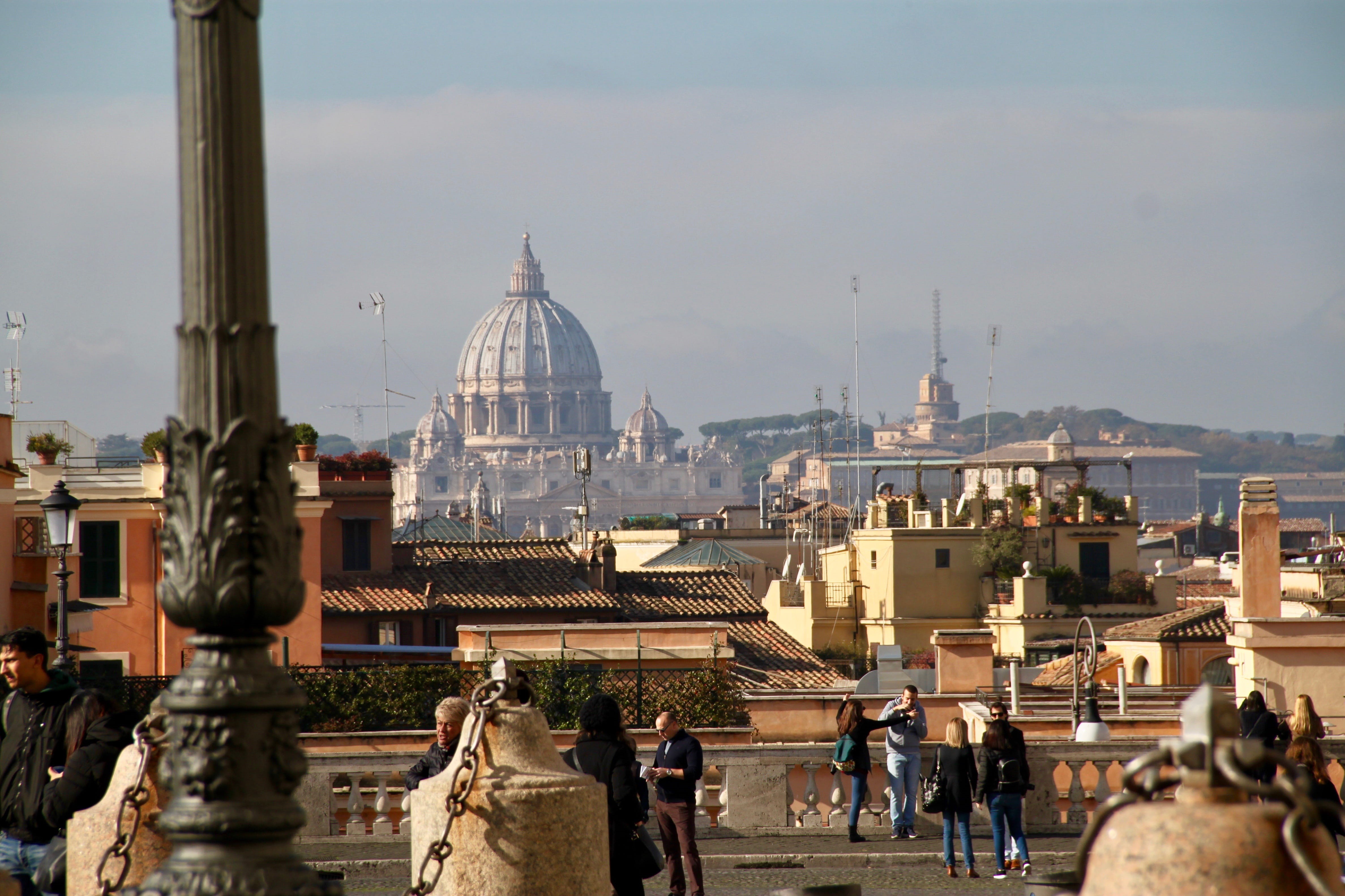 place of worship, belief, 4K, group of people, tourism, vaticano, building exterior, rome, church, san peter, roma, square, architetture, city, crowd, HD Wallpaper