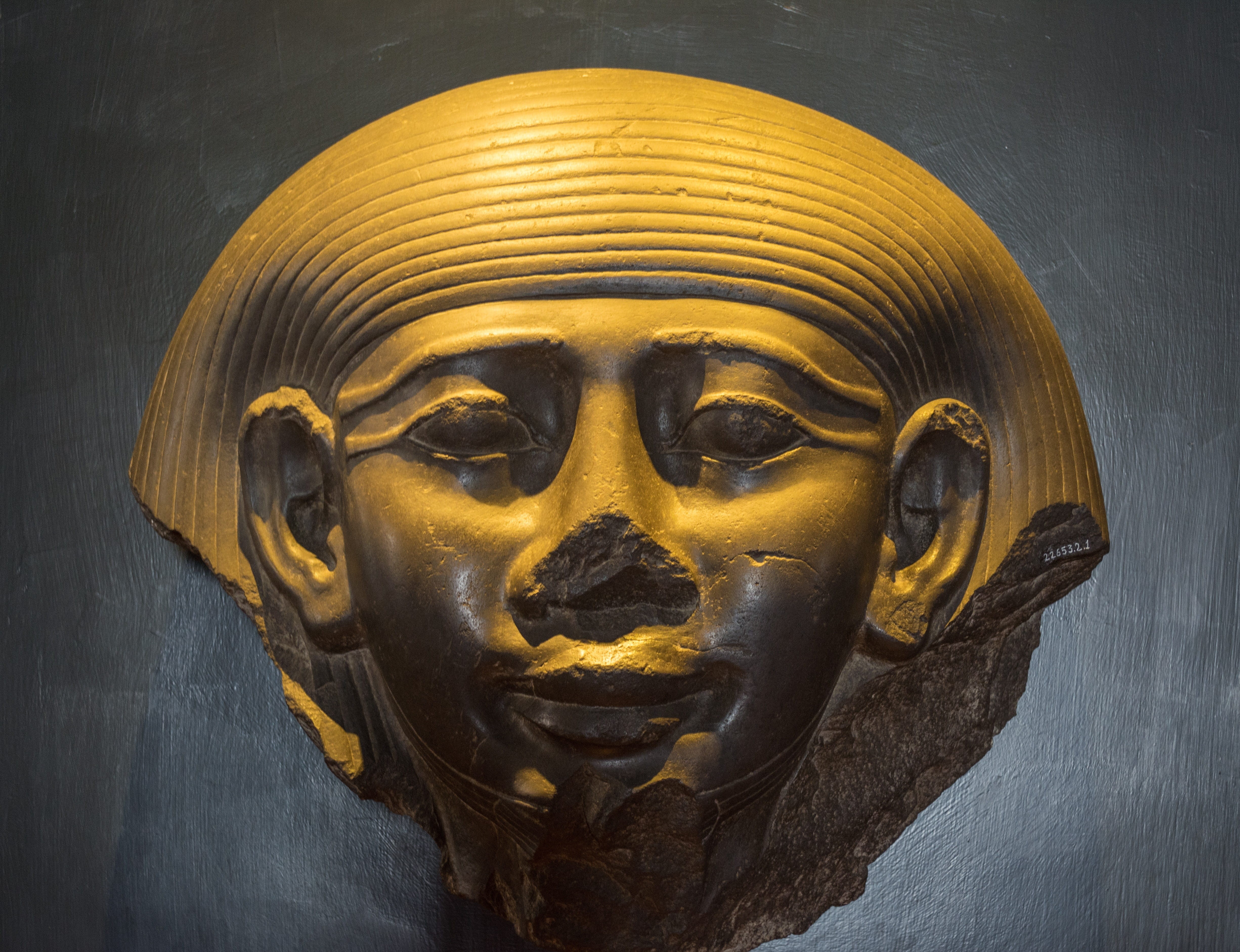 spooky, Mask, architecture, gold colored, human representation, indoors, carving - craft product, statue, wood - material, 4K, creativity, craft, Museum, HD Wallpaper