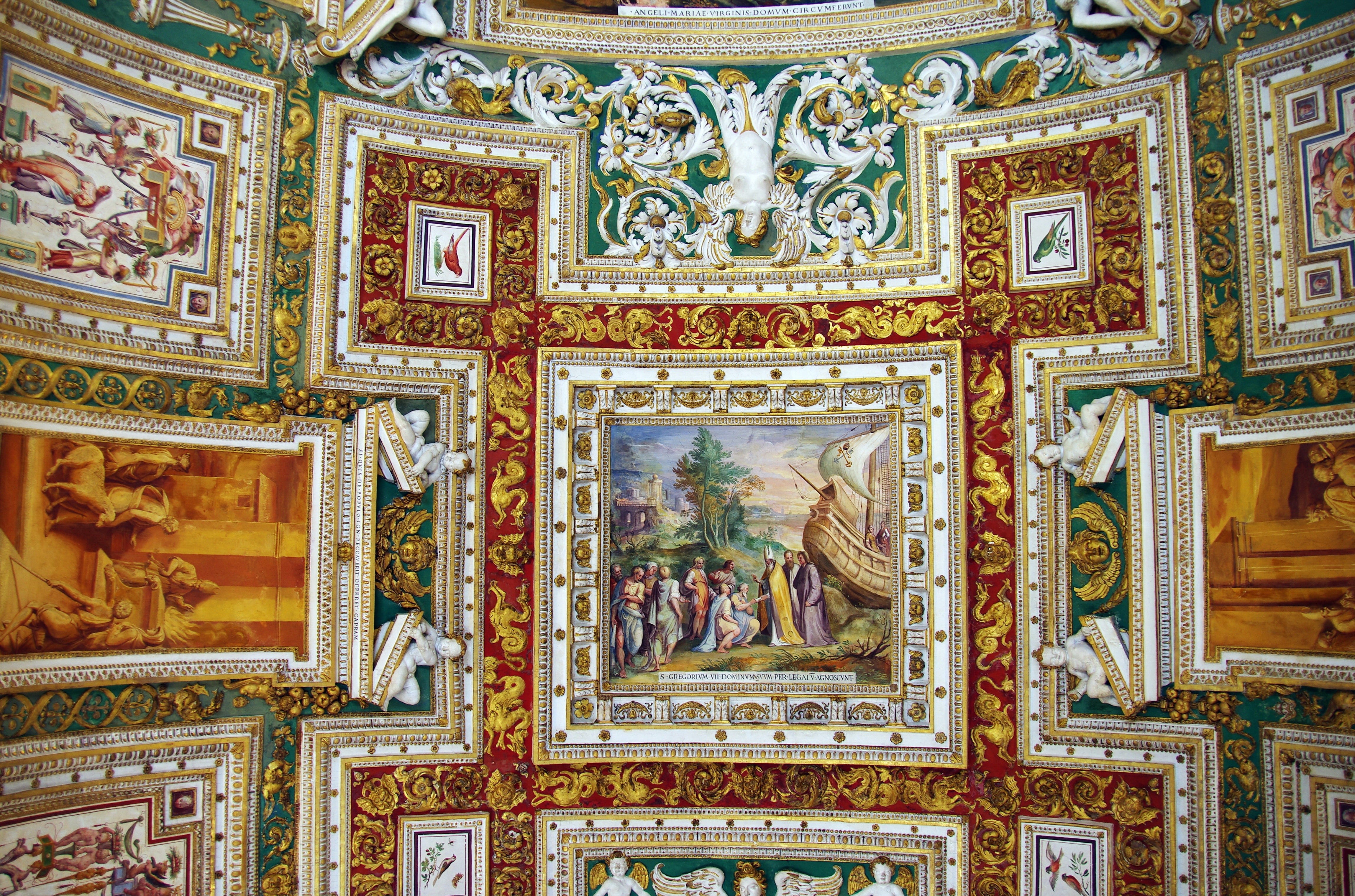 spirituality, indoors, architecture, no people, the past, belief, history, decorative, decoration, 4K, mural, religion, ornate, design, decor, ceiling, HD Wallpaper