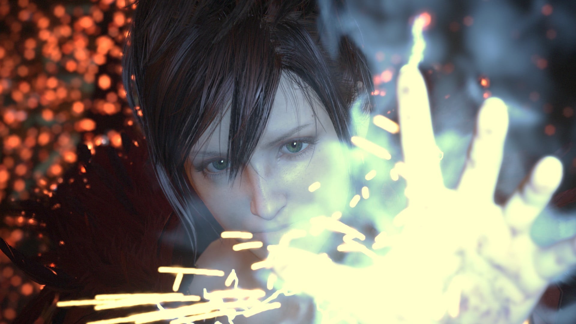 1080P, women, contemplation, Tech Demo, illuminated, beautiful woman, bangs, digital art, body part, celebration, close-up, leisure activity, adult, headshot, HD Wallpaper