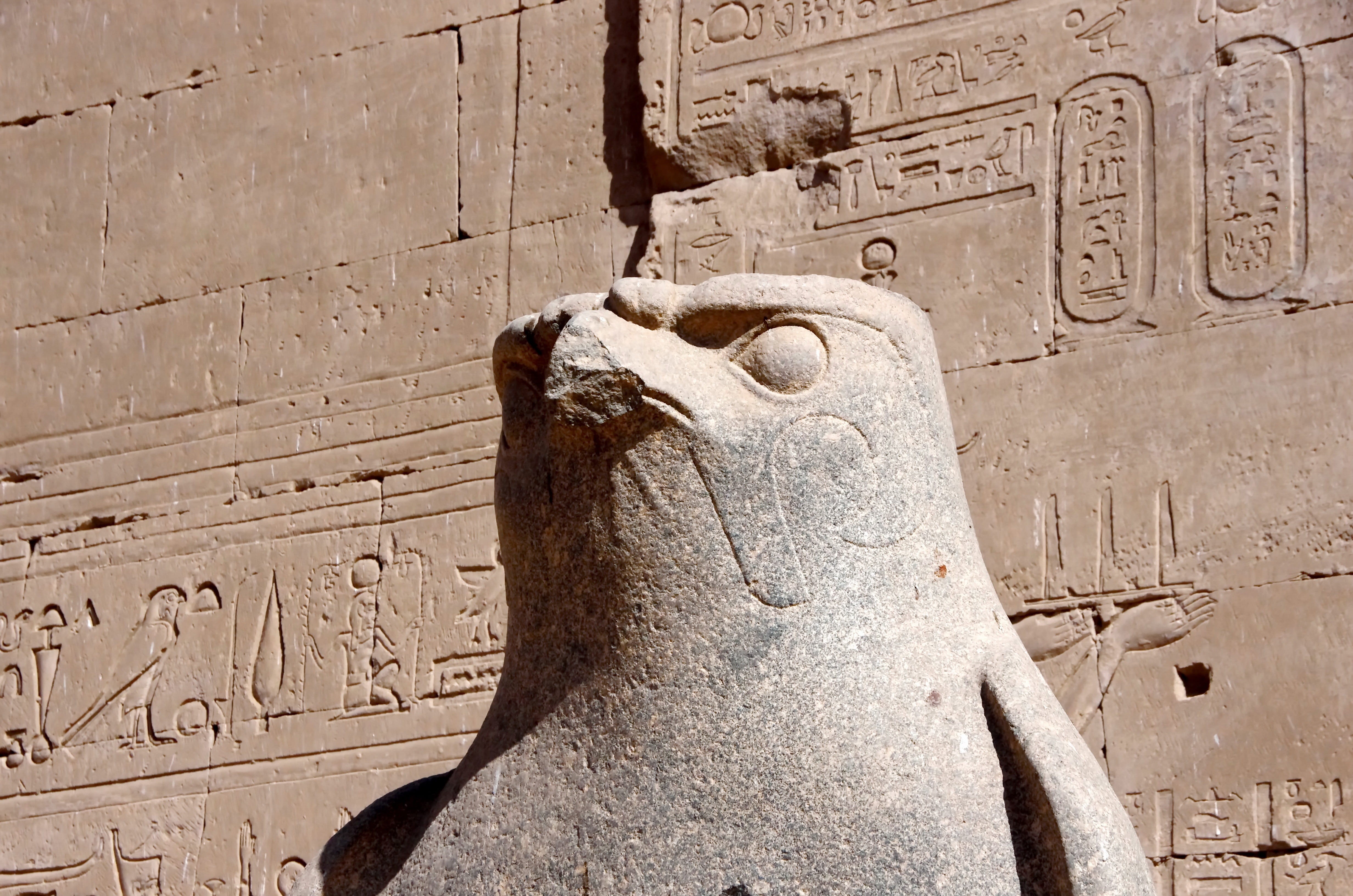 representation, 4K, carving - craft product, architecture, building exterior, statue, the past, carving, no people, ancient civilization, edfu, architectural column, HD Wallpaper