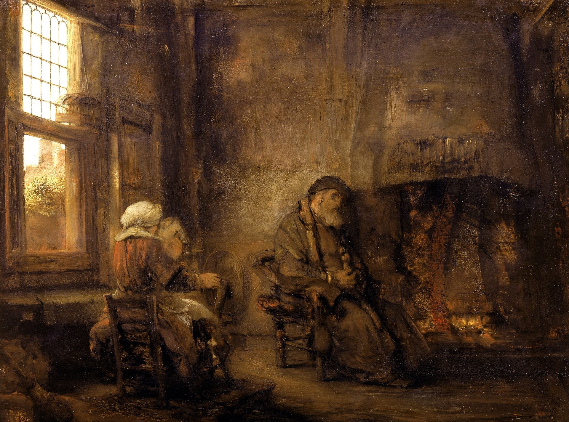 genre, Tobias and His Wife, picture, Rembrandt van Rijn, 1080P, HD Wallpaper