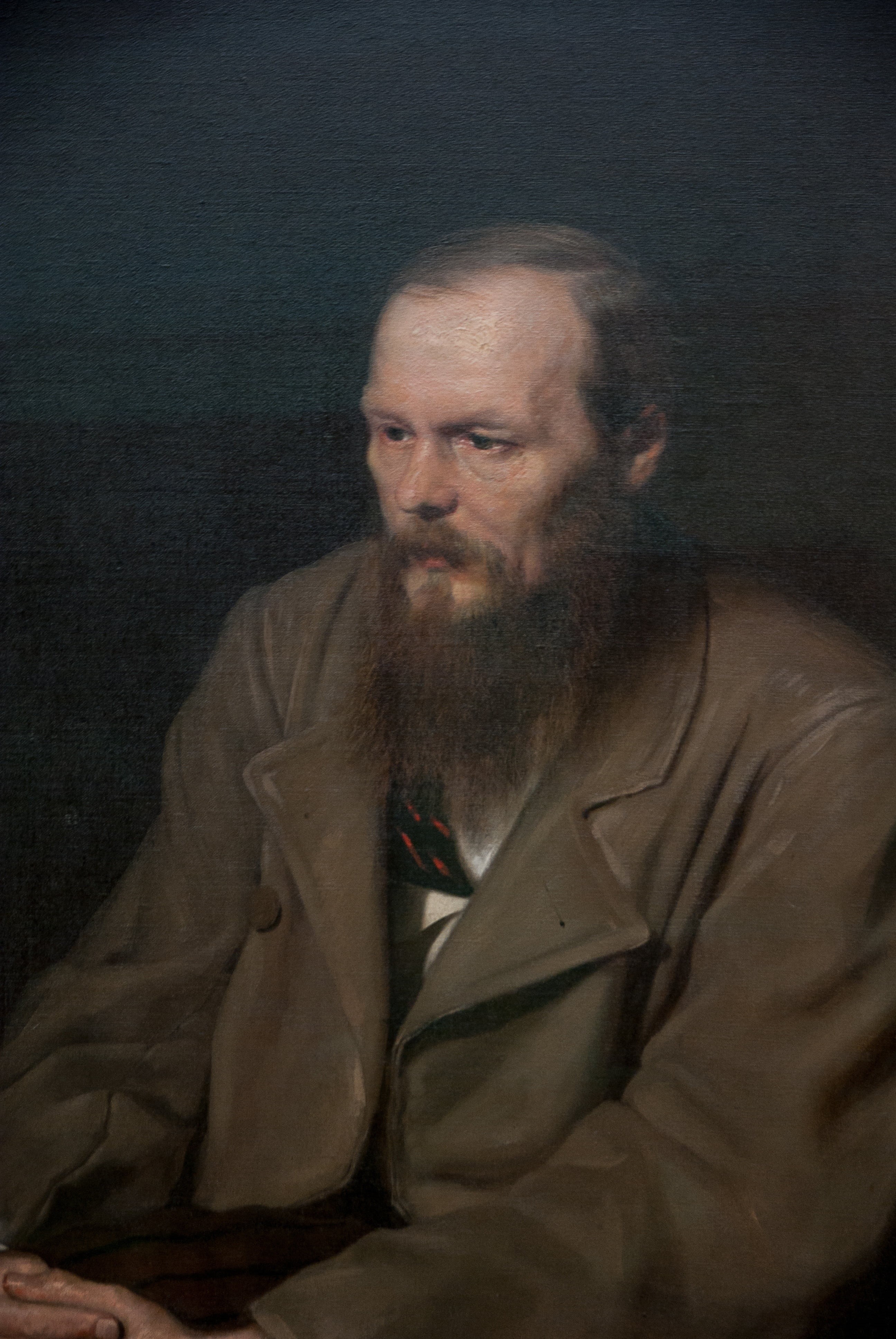 man, contemplation, facial hair, leisure activity, beard, one man only, males, painting, one person, real people, dostoyevsky, only men, moscow, mature men, Phone HD Wallpaper