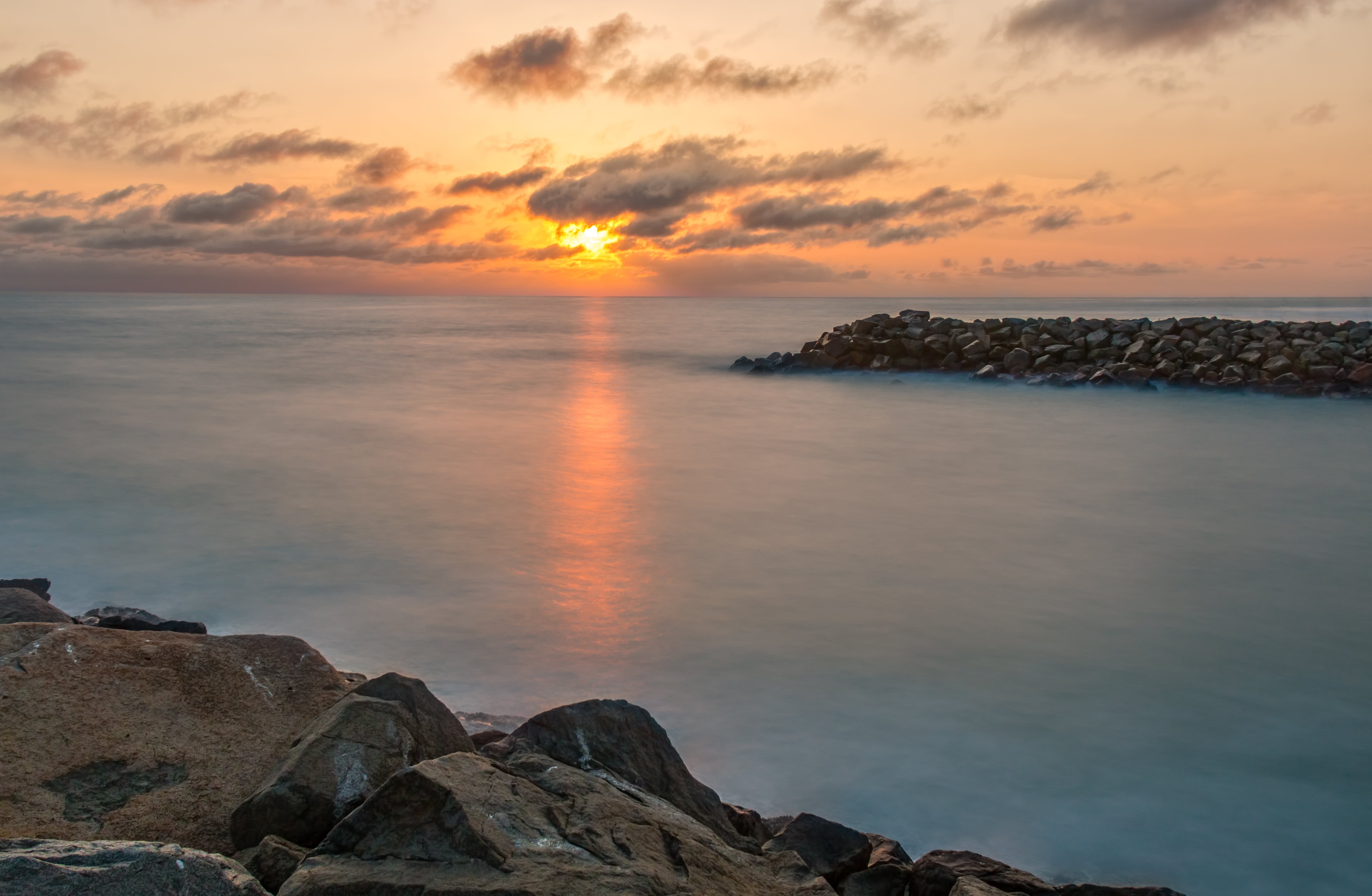 dusk, body, coastline, seascape, Canon, body of water, sunset, water, West Coast, sea, shoreline, rock - Object, best coast, scenics, California, nature, HD Wallpaper