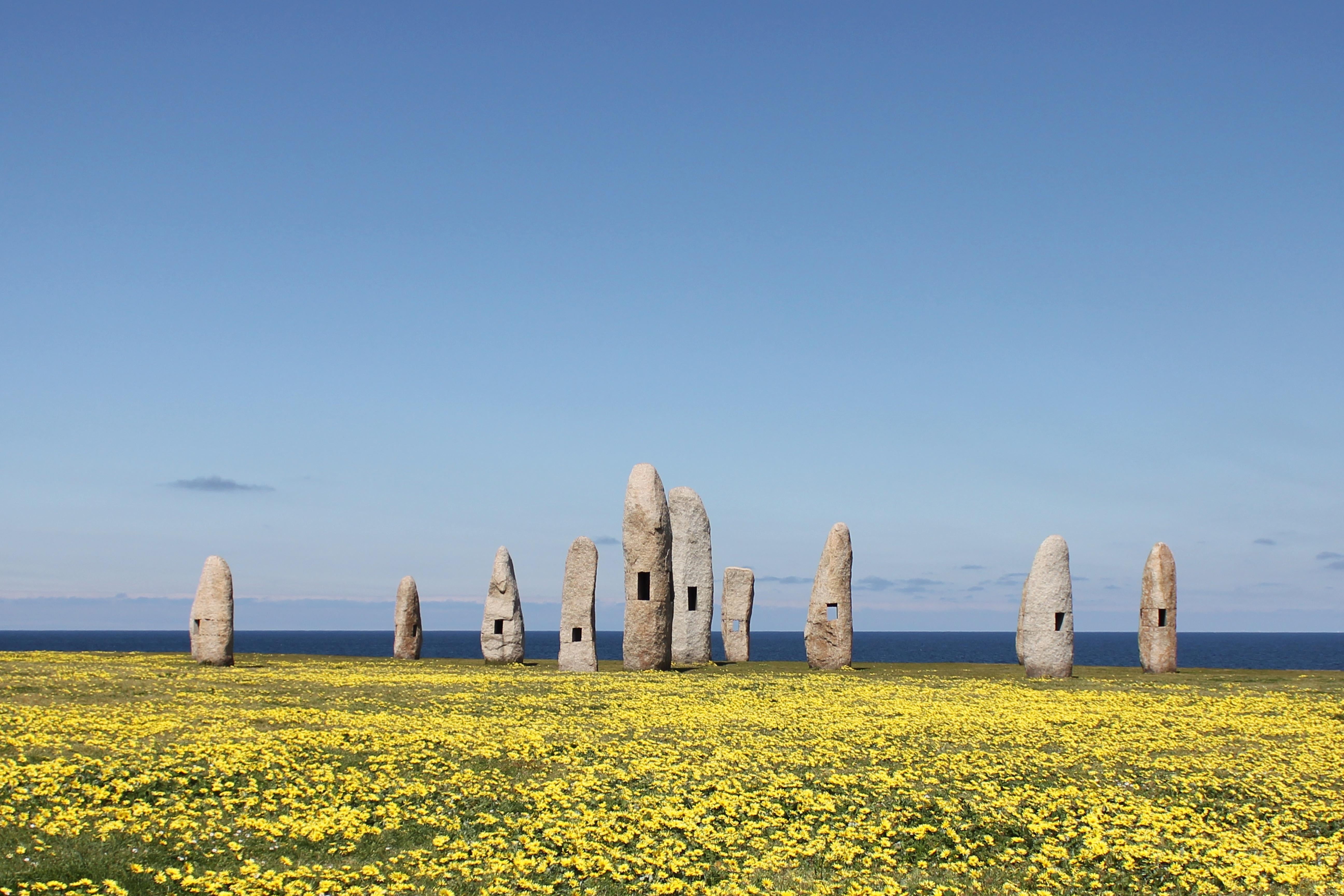 history, landscape, day, blue, 5K, tranquility, growth, nature, flowers, architecture, megalith, clear sky, field, plant, sea, grass, scenics - nature, HD Wallpaper