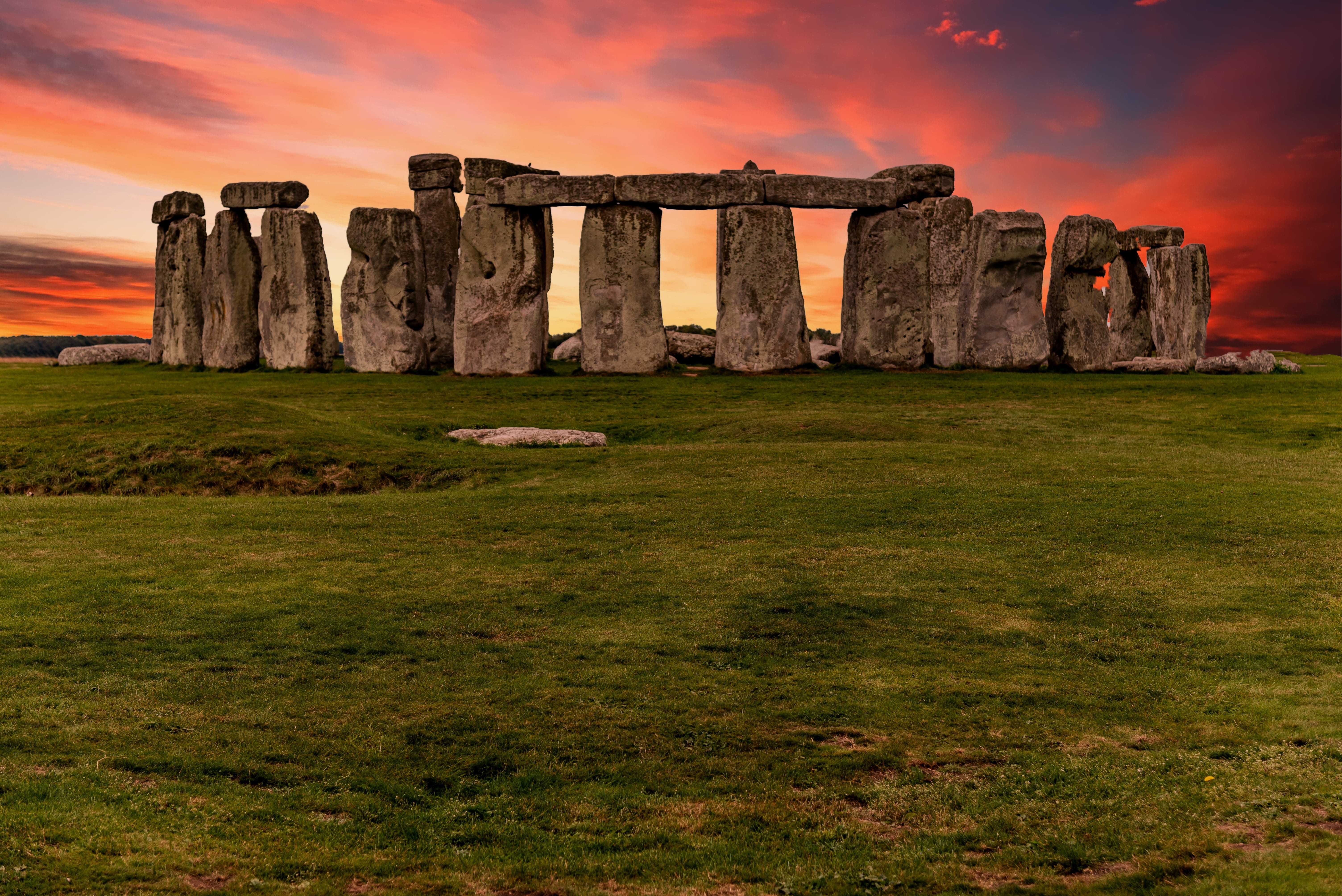 ruined, dawn, sunset, ancient civilization, dusk, ancient, landmark, megalith, fantasy, ancient history, history, monument, no people, sky, HD, HD Wallpaper