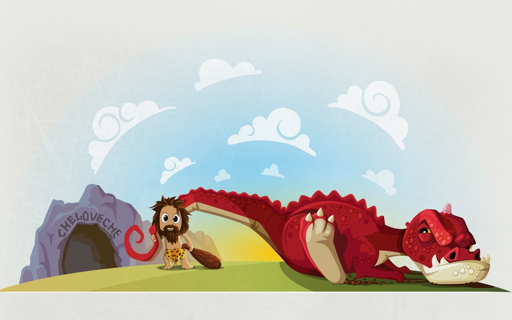 cartoon, computer Graphic, lion - Feline, creativity, cave, red, backgrounds, representation, illustration, wildlife, outdoors, sky, prehistoric, multi colored, HD Wallpaper