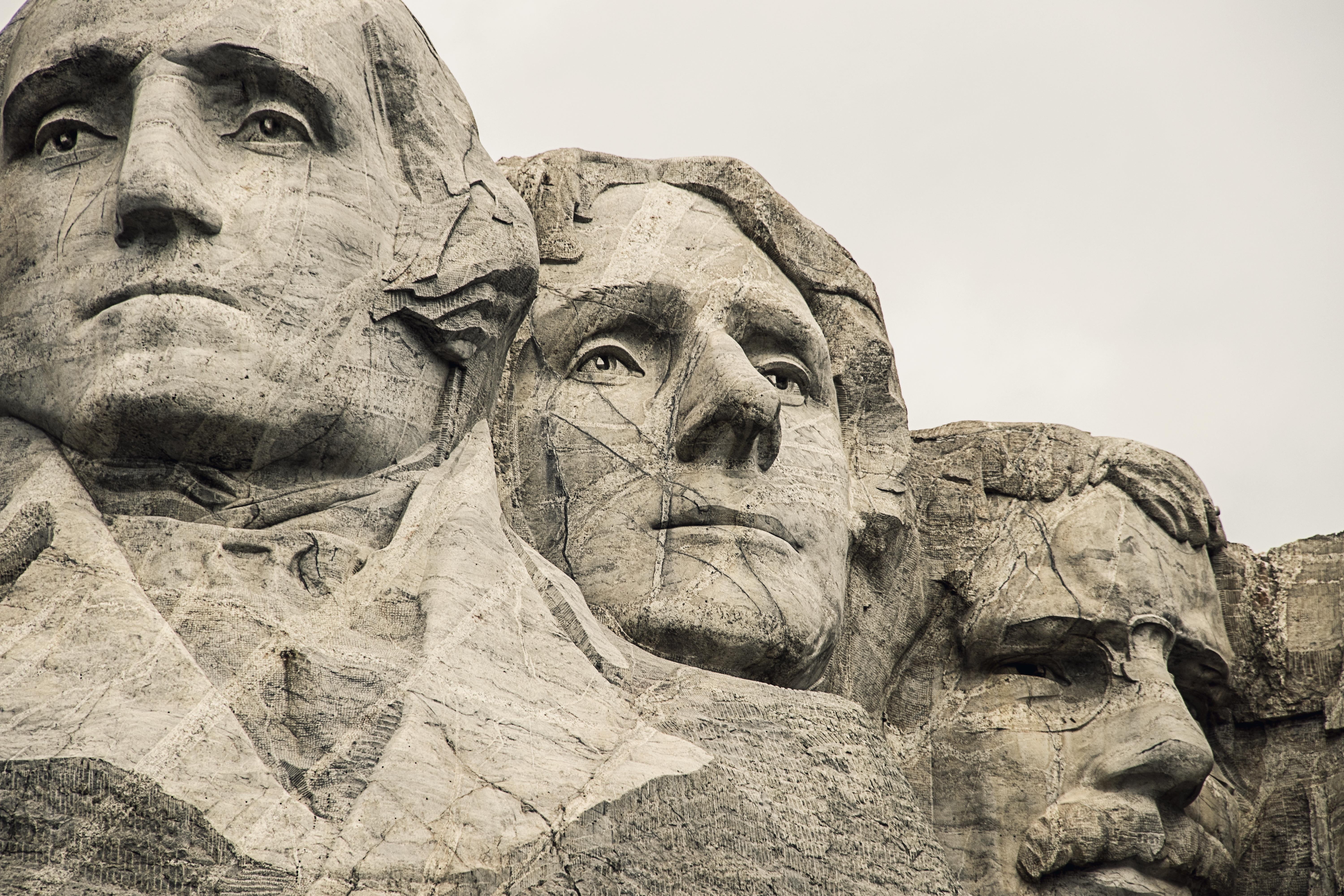 national park, president, low angle view, ancient civilization, mount, politic, the past, travel, sculpture, dom, ancient, constitution, jefferson, male likeness, HD Wallpaper