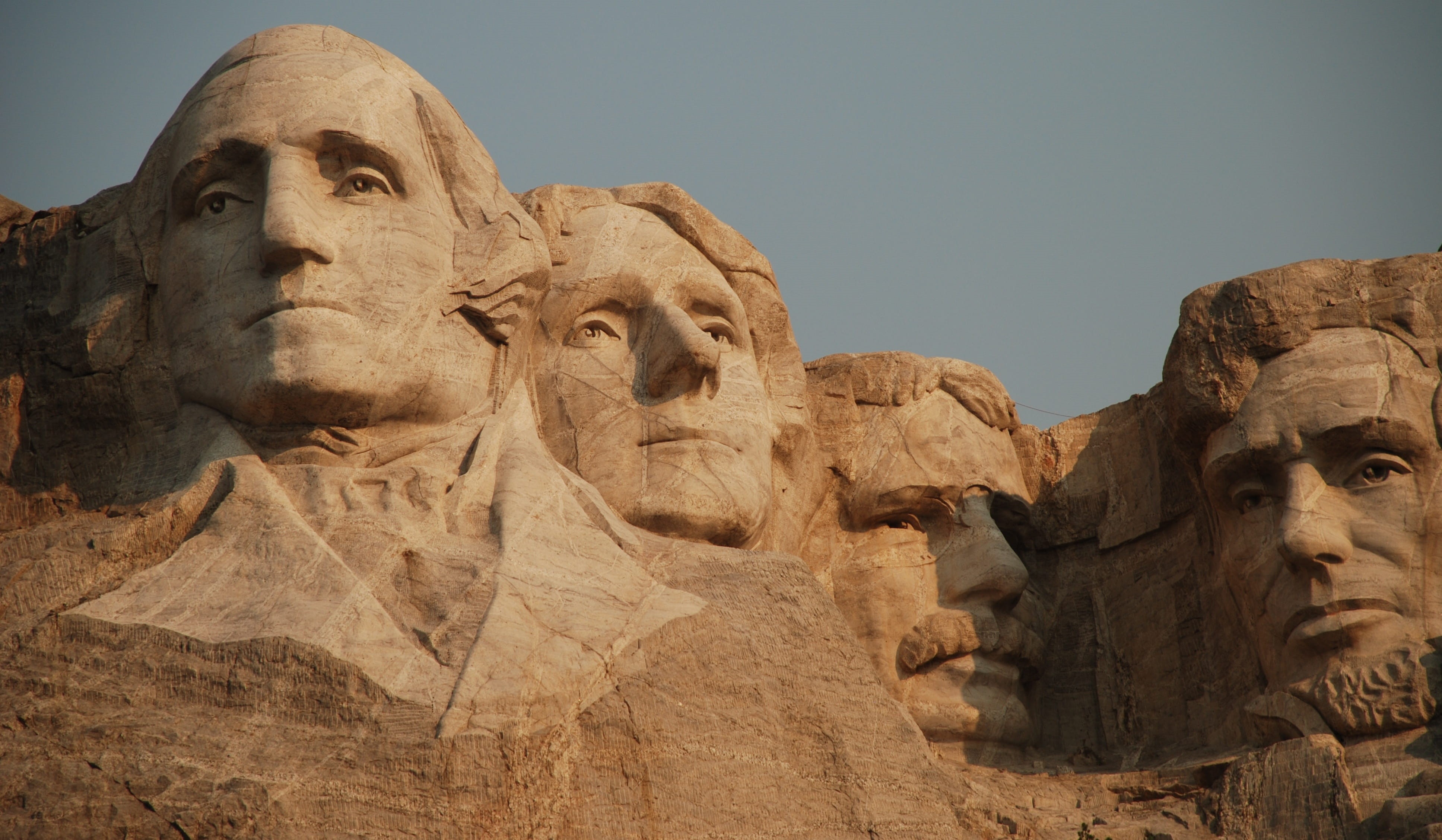 no people, ancient, jefferson, architecture, mt, travel destinations, 4K, mt rushmore, the past, statue, stone, travel, human representation, archaeology, HD Wallpaper