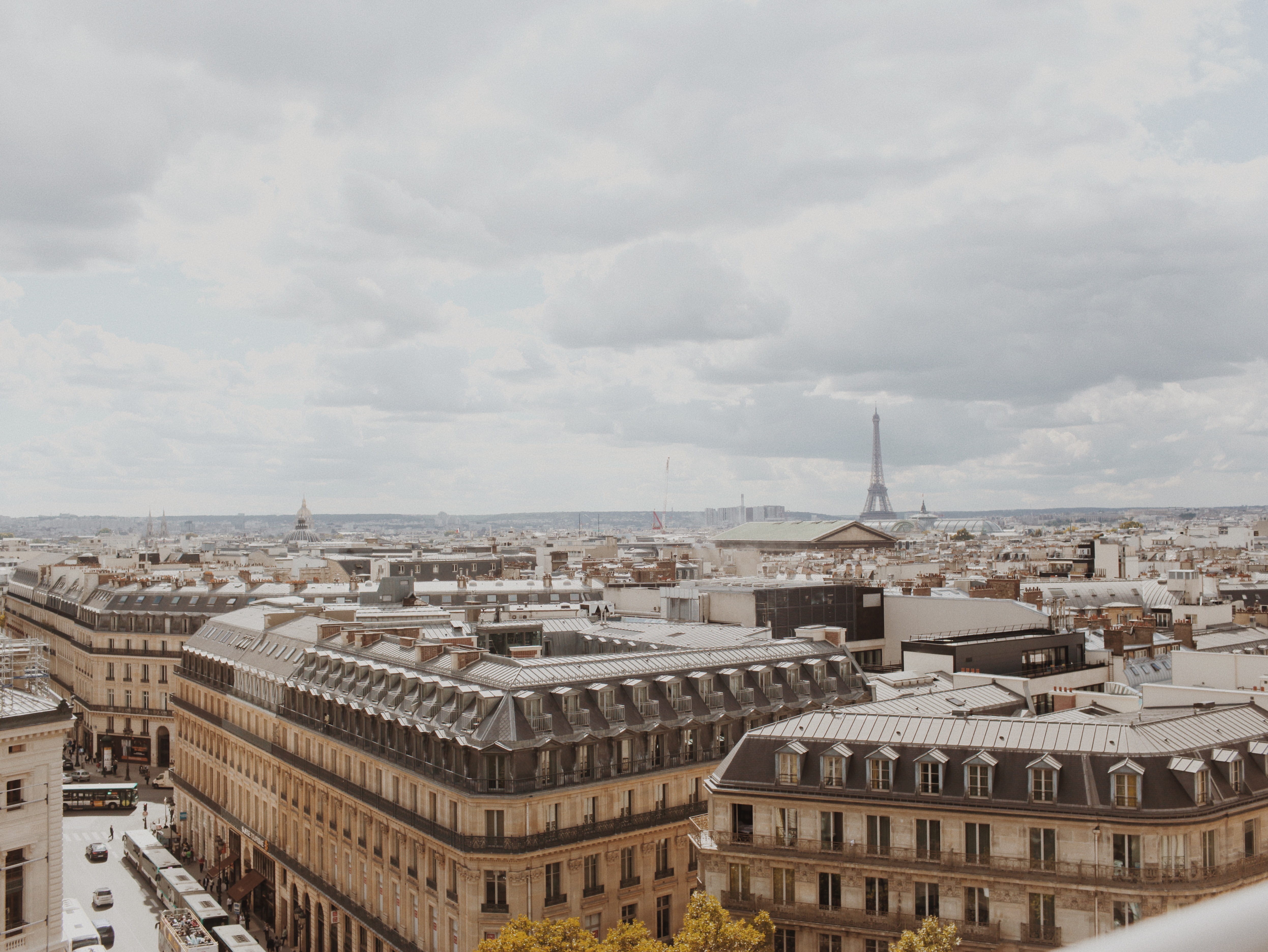 cloud - sky, 4K, building, tourism, built structure, galeries lafayette - headquarters, residential district, france, landscape, the past, travel, history, HD Wallpaper