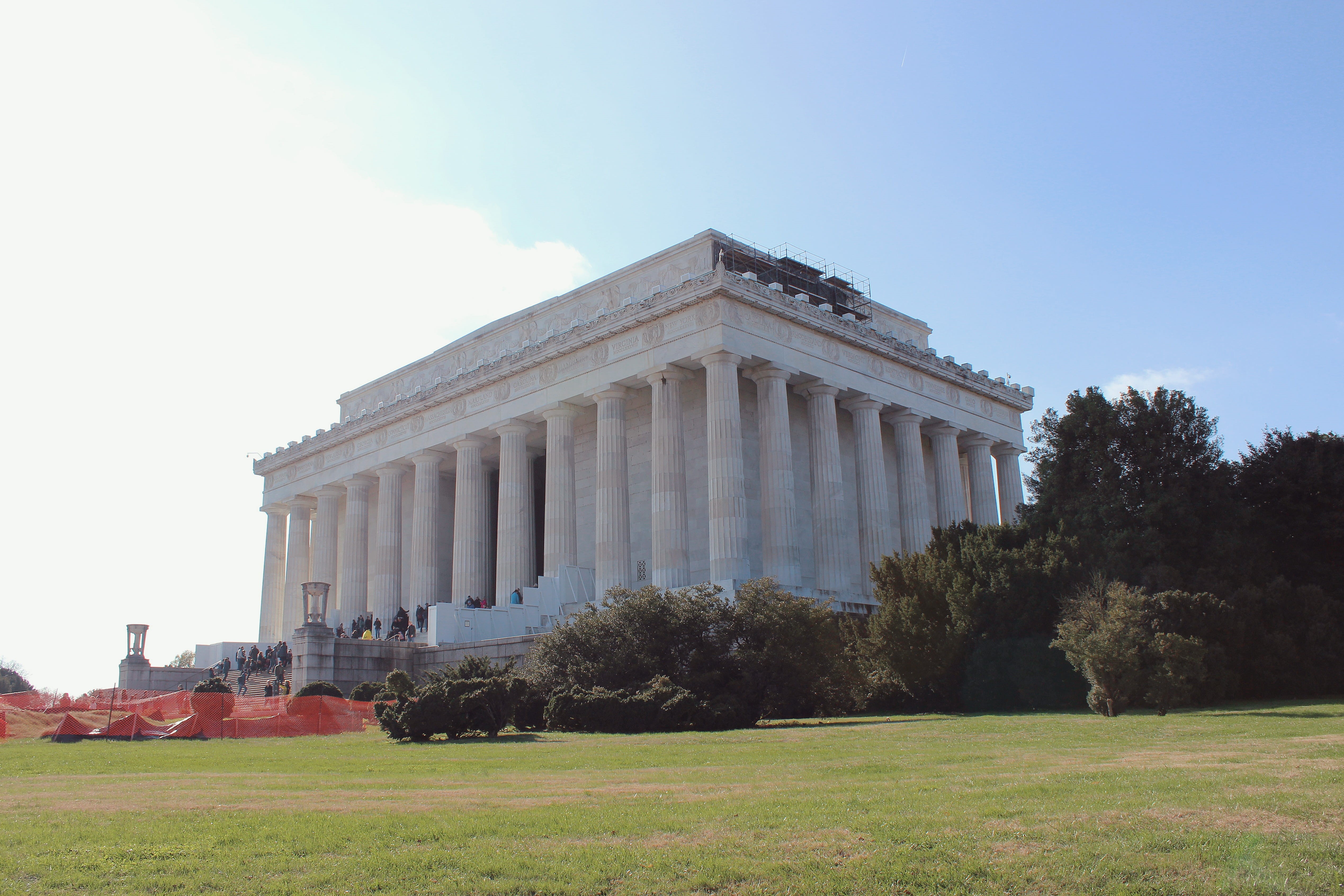 4K, architectural column, government, built structure, grass, outdoors, lincoln memorial, travel destinations, historic, lincoln, day, us, history, no people, HD Wallpaper