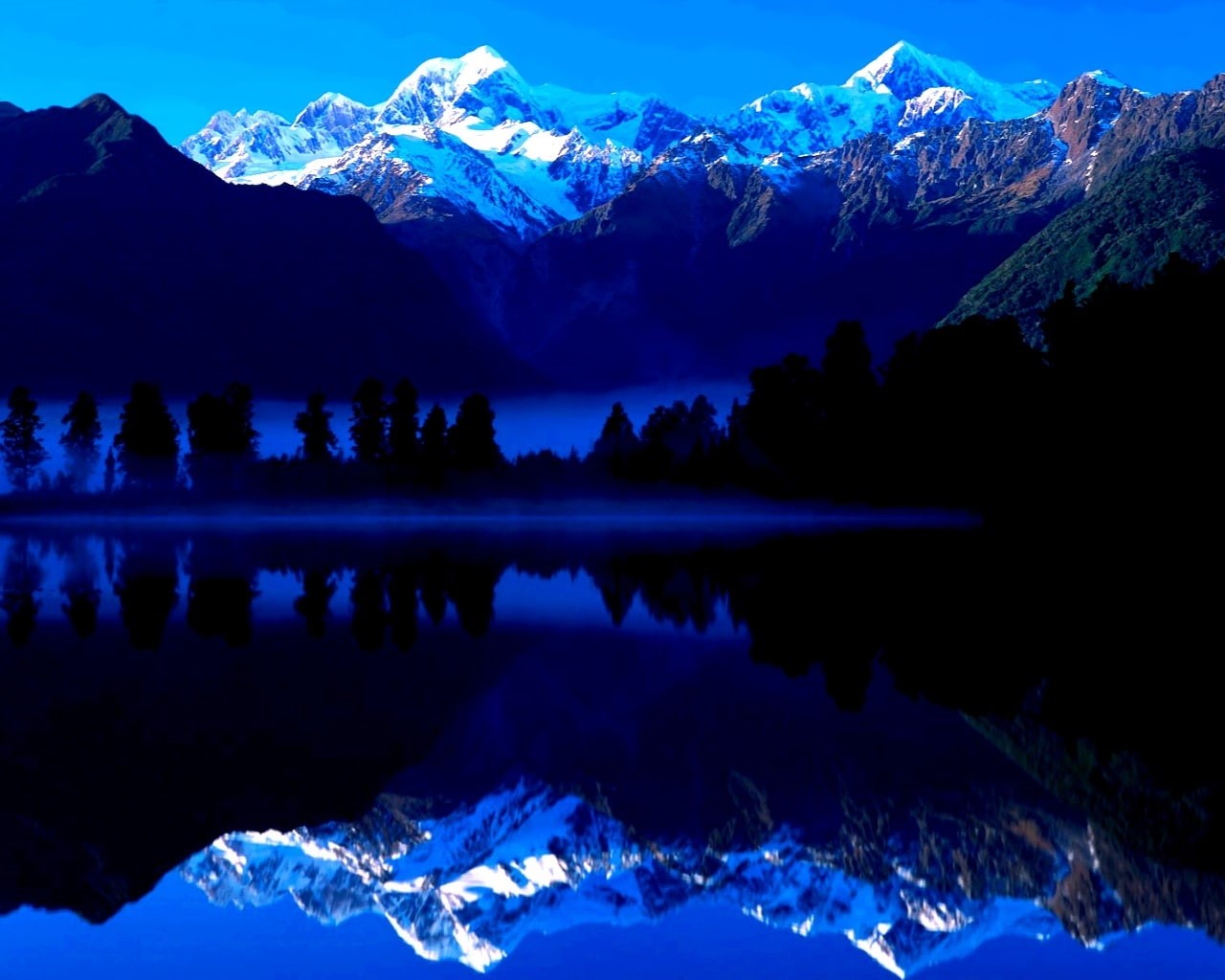 sky, nature, trees, river, earth, beauty, mountain, reflexion, hd, 720P, mountains, HD Wallpaper
