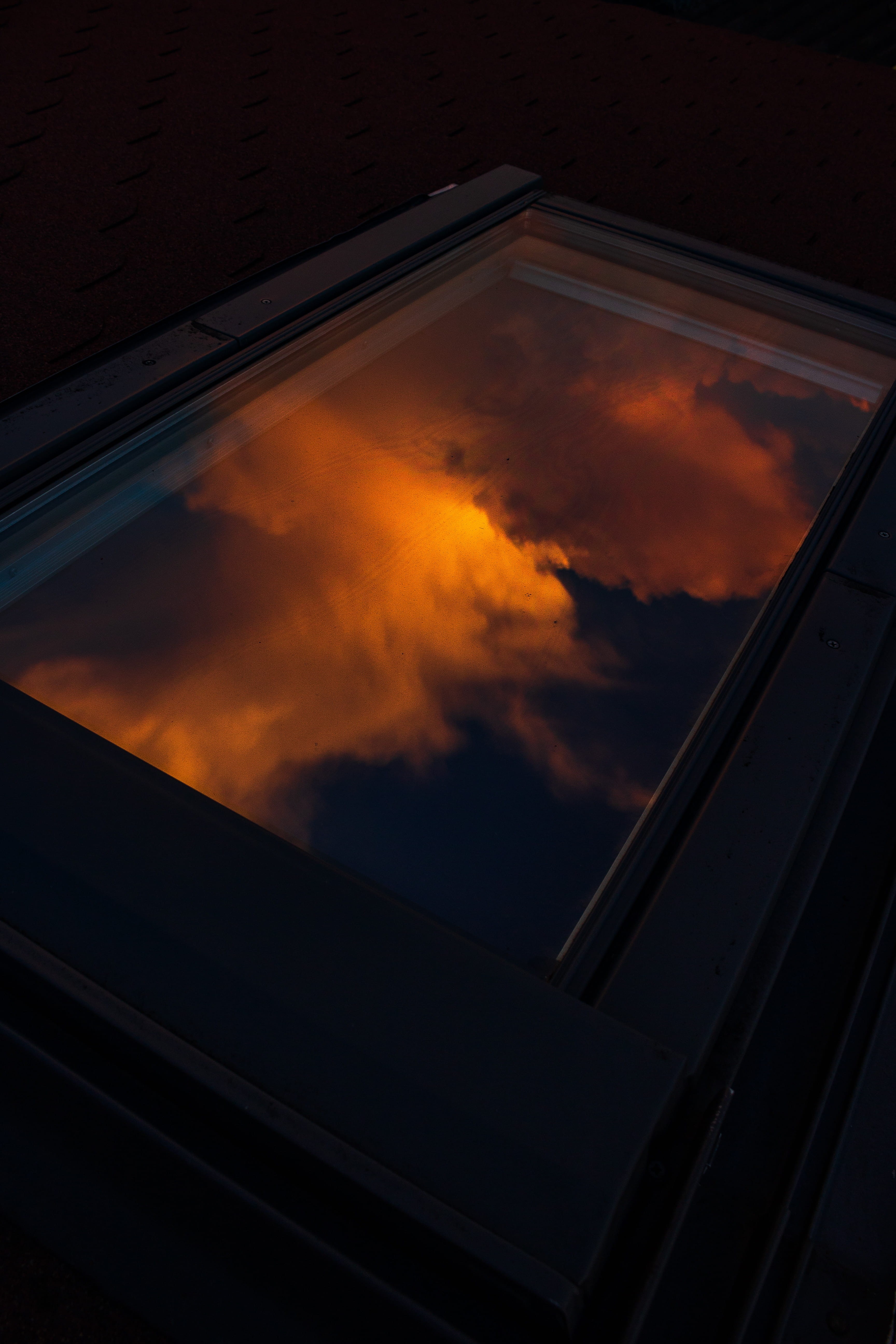 window, low angle view, dark, cloud, sky, glass - material, dusk, vienna, austria, 5K, built structure, transparent, nature, outdoors, orange color, reflection, Phone HD Wallpaper