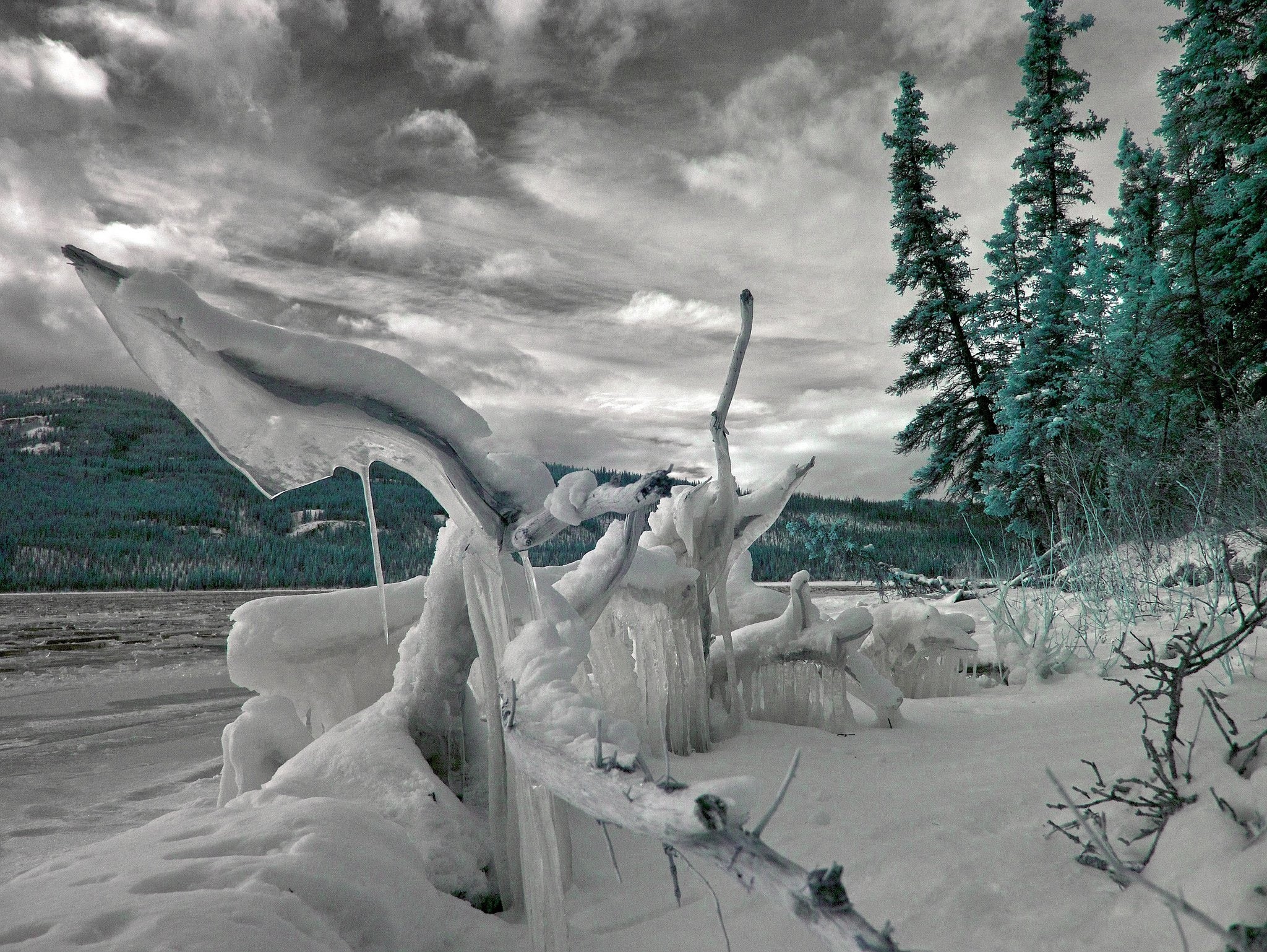 winter, ice, water, art, nature, sculptures, 1080P, textures, reflexions, frozen, macro, HD Wallpaper