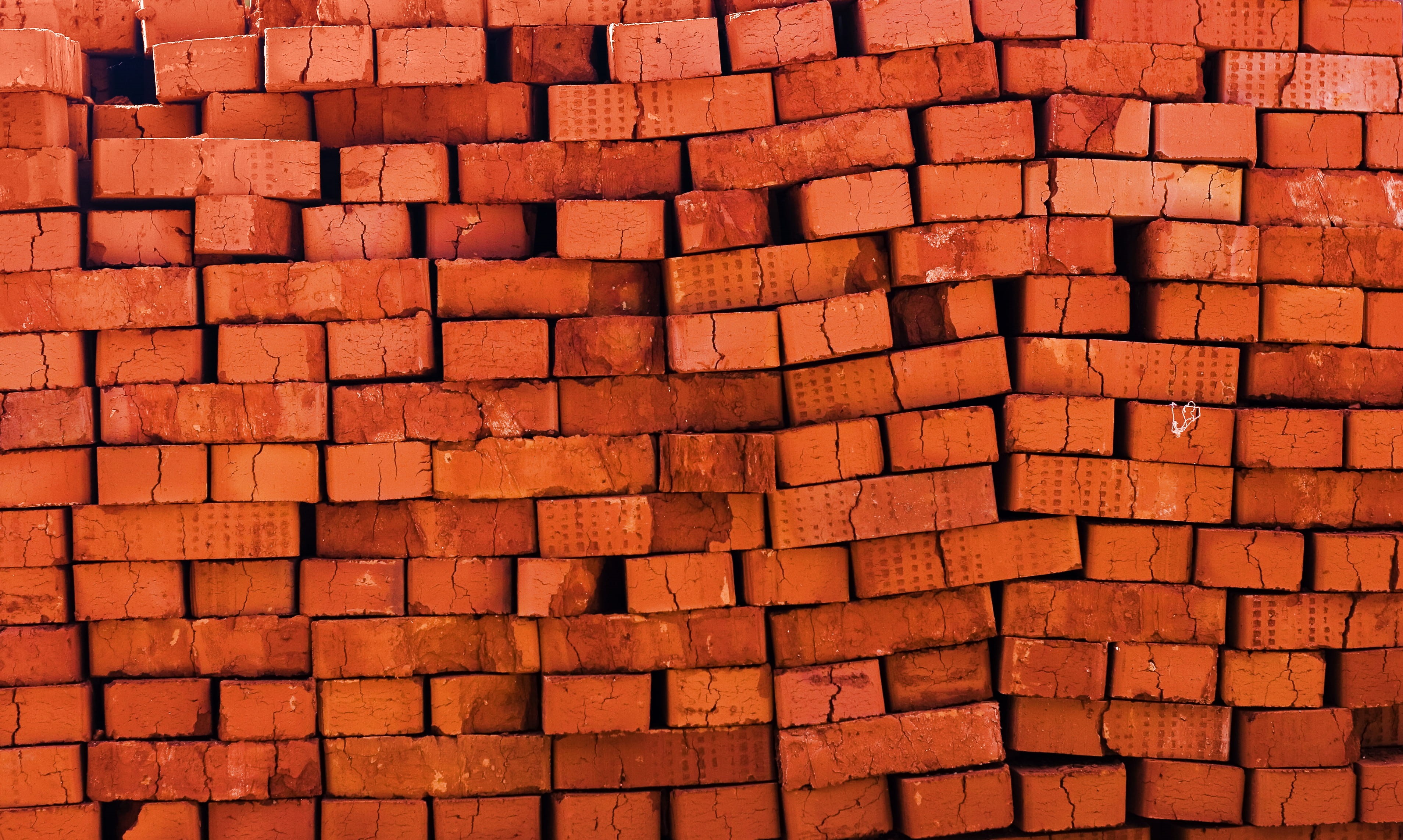 pattern, texture, backgrounds, large group of objects, stone, architecture, red, day, roof tile, brick, abundance, wall - building feature, brick wall, HD Wallpaper