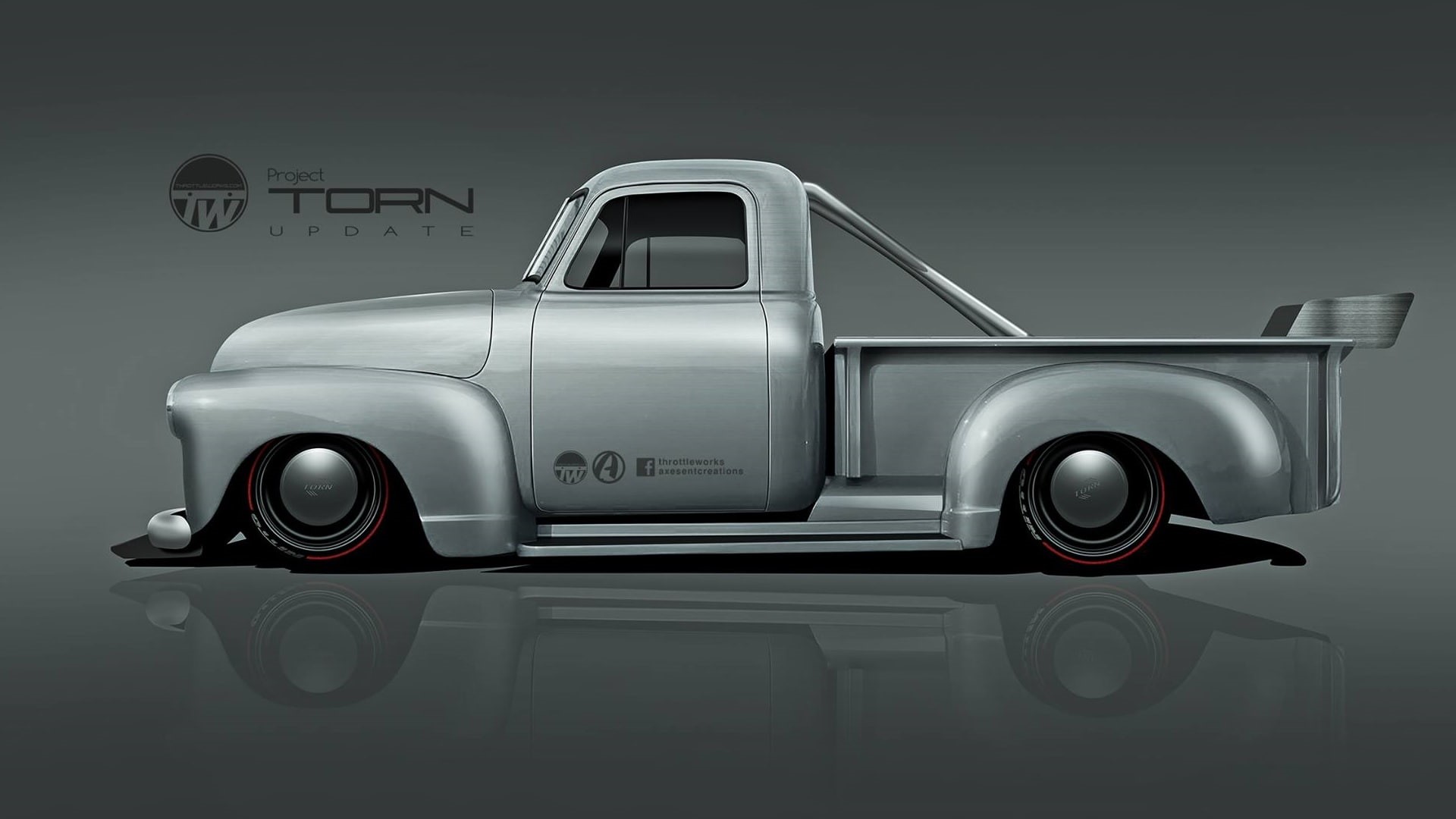 Chevrolet, 1954 Chevrolet, Axesent Creations, American cars, 1080P, render, Chevy, pickup trucks, HD Wallpaper
