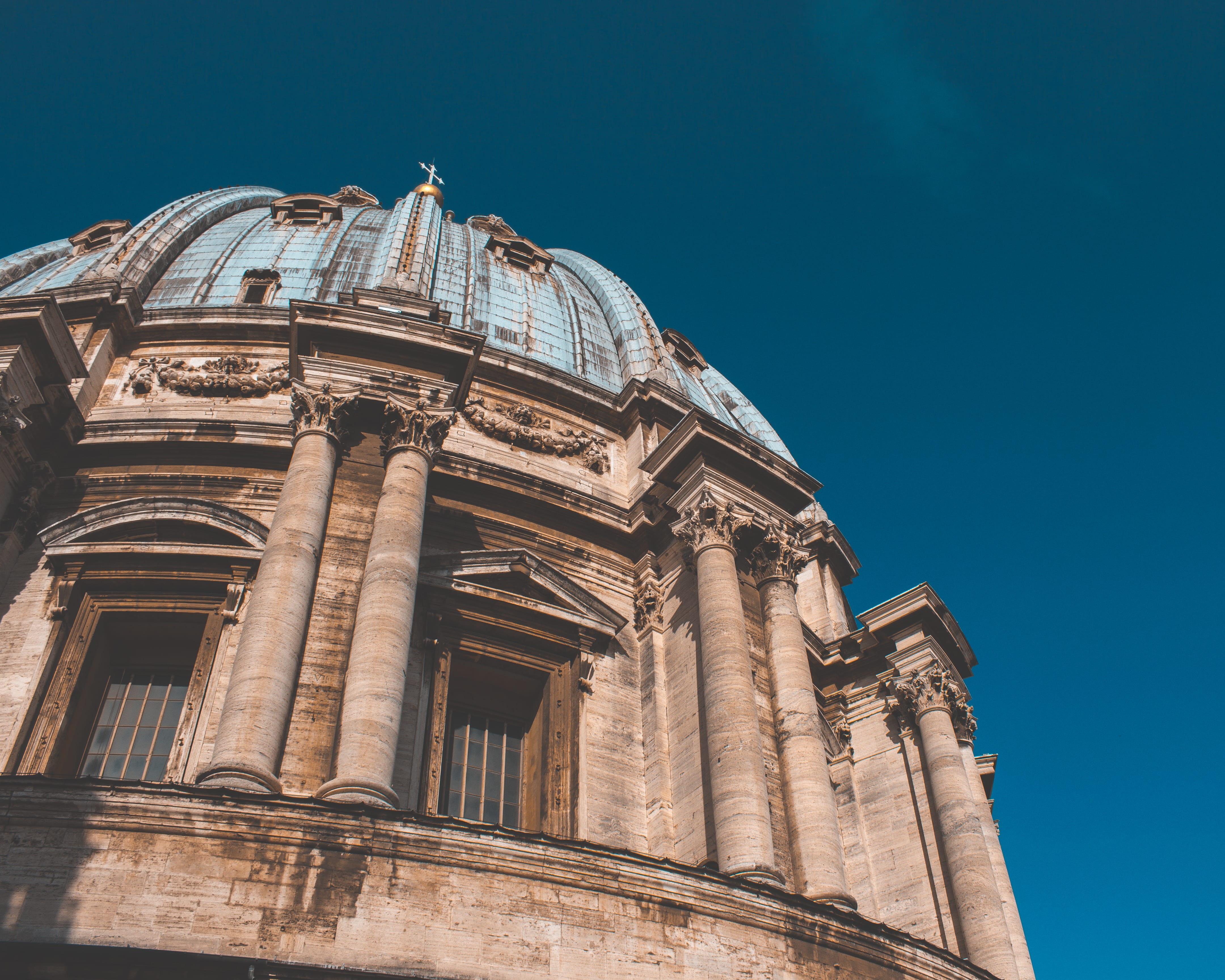 st peters basilica, ancient, nature, history, day, colonnade, travel destinations, the past, religion, city, archaeology, st. peters basilica, architectural column, HD Wallpaper