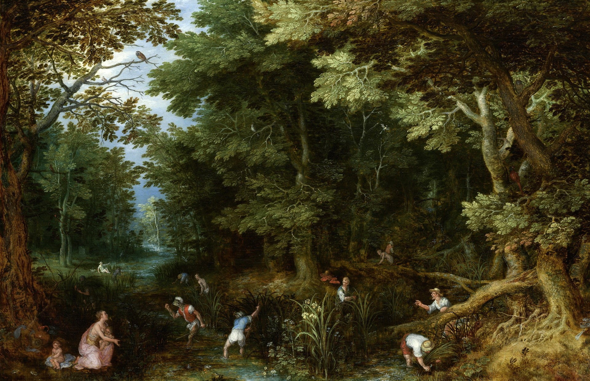 Jan Brueghel the elder, 1080P, mythology, picture, Latona and the Peasants, HD Wallpaper