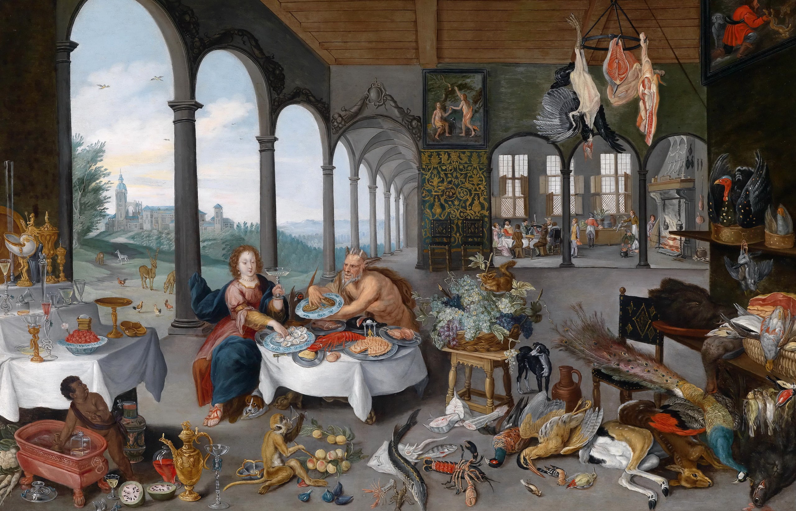 Taste, Allegory Of The Five Senses, picture, Jan Brueghel the younger, genre, 2K, HD Wallpaper