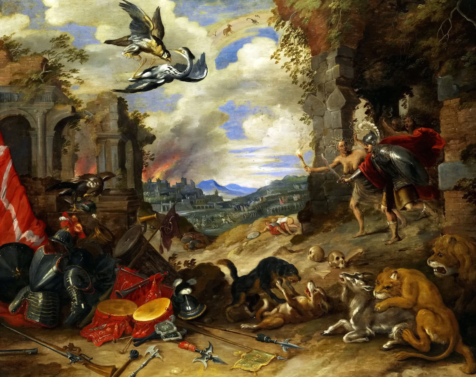 Jan Brueghel the younger, Allegory Of War, picture, 1080P, HD Wallpaper
