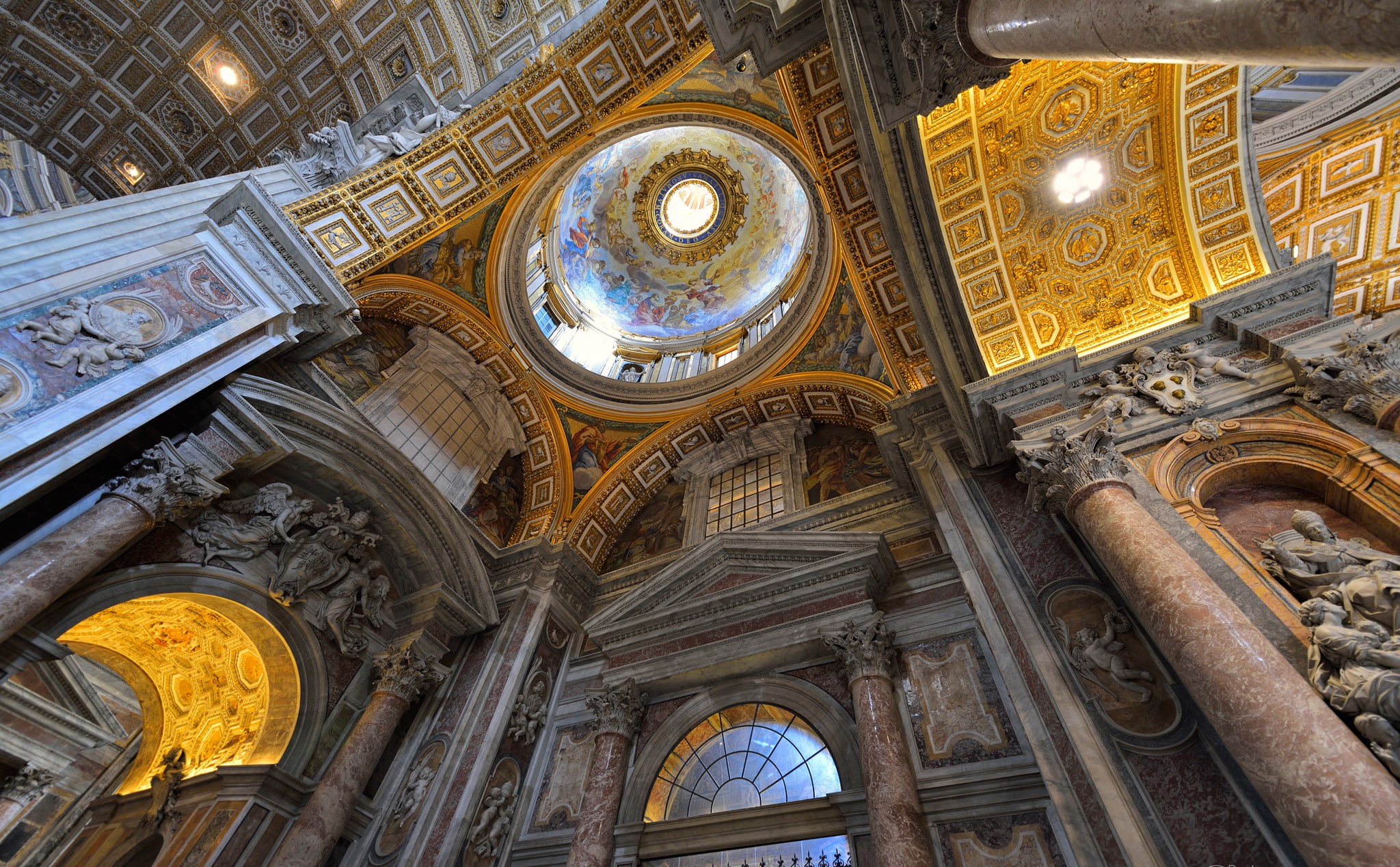 1080P, the dome, The Vatican, St. Peters Cathedral, murals, religion, HD Wallpaper