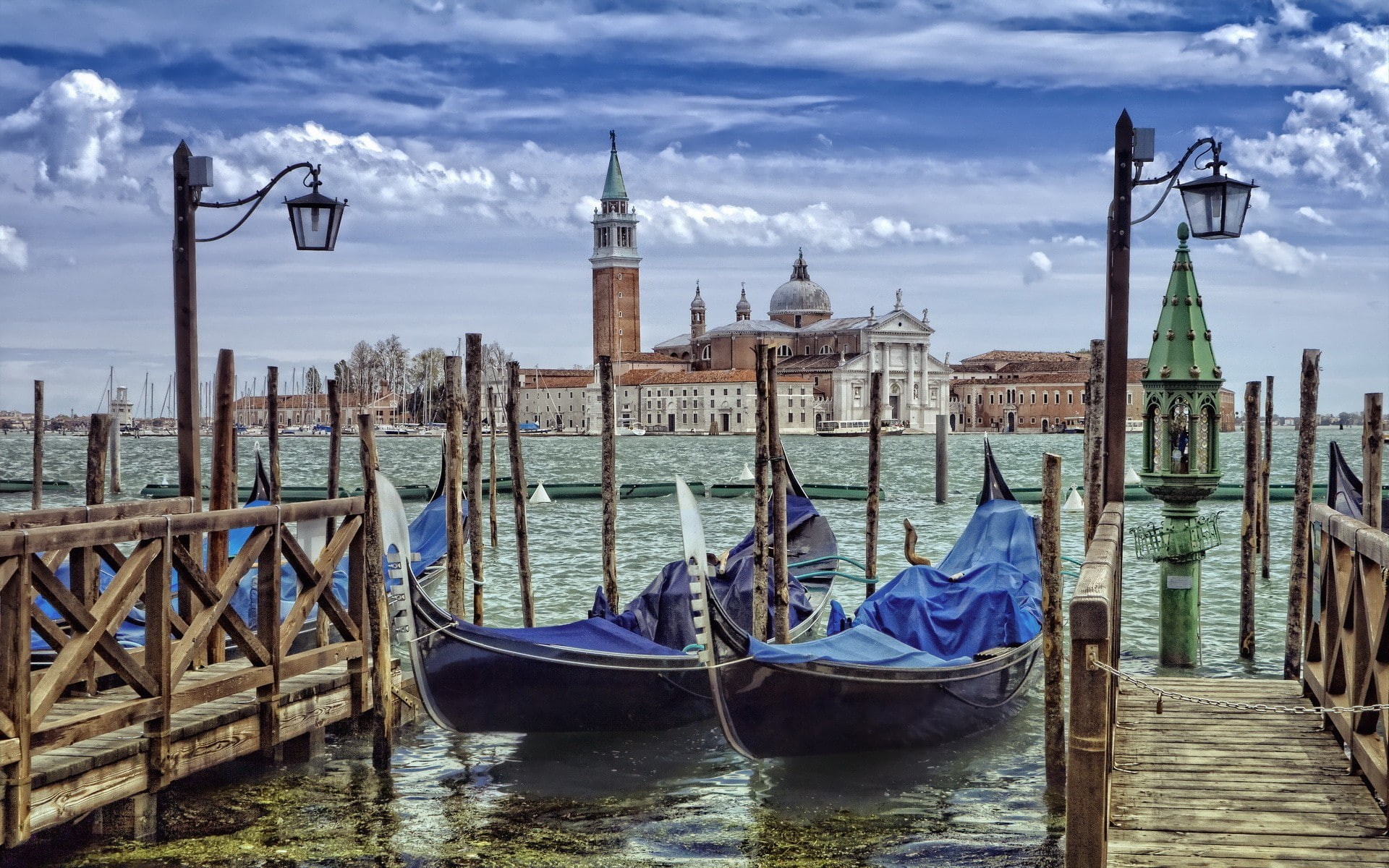 Grand Canal, Venice, 1080P, Italy, gondolas, HD Wallpaper